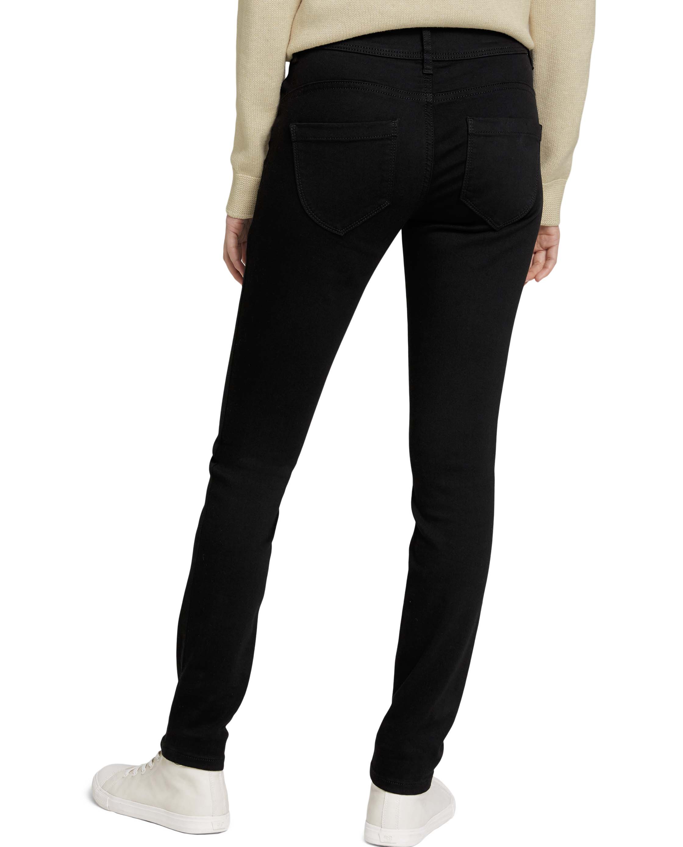 Jeans Straight Alexa Skinny de Cintura Média Preto-2