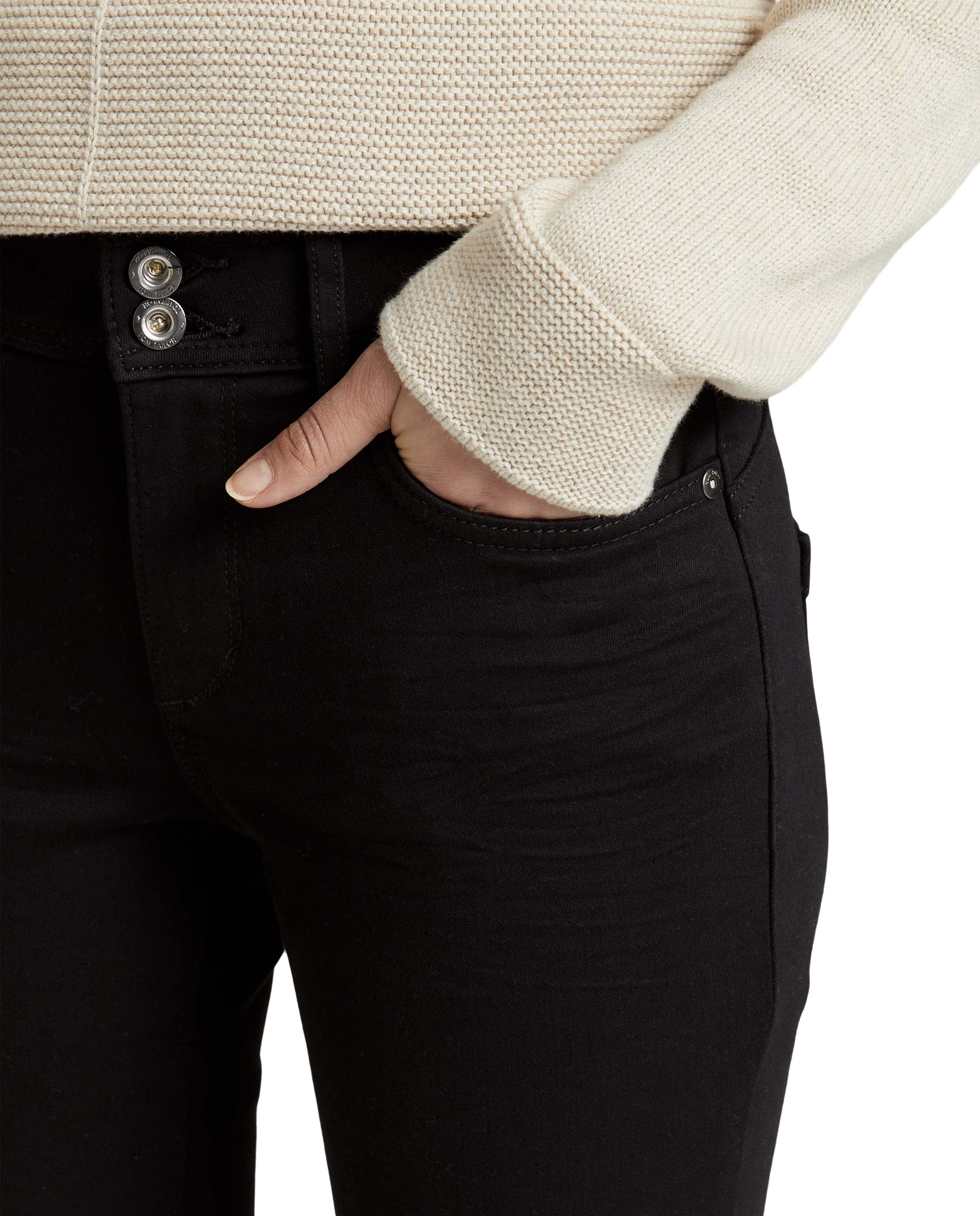 Jeans Straight Alexa Skinny de Cintura Média Preto-4