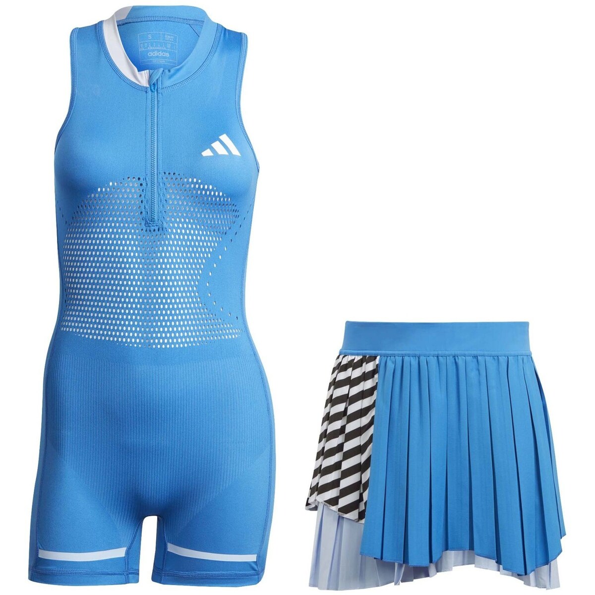 Macacão e Saia de Ténis e Pádel Nyc Leotard Adidas Azul-1