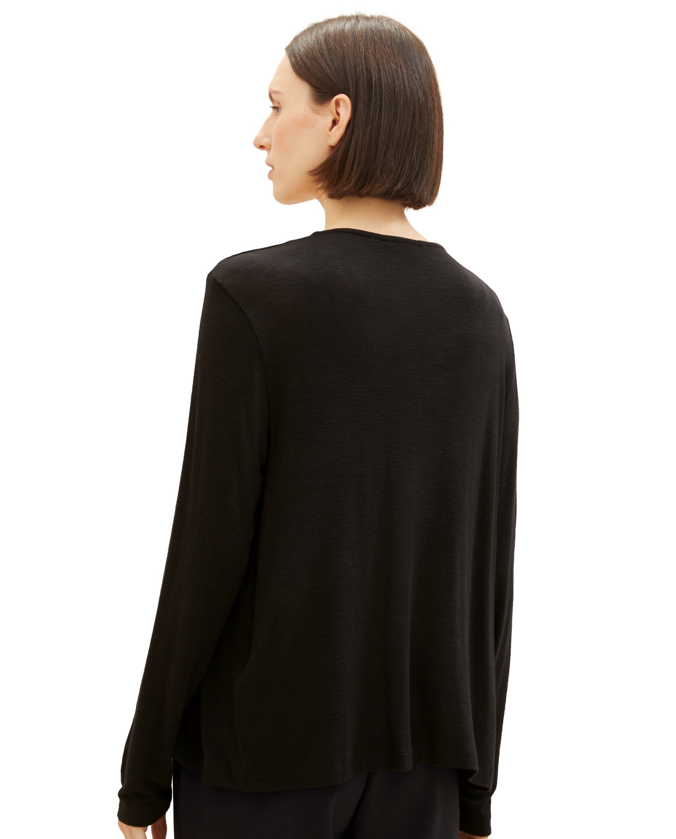 Cardigan Aberto em Tecido Liso Preto-2