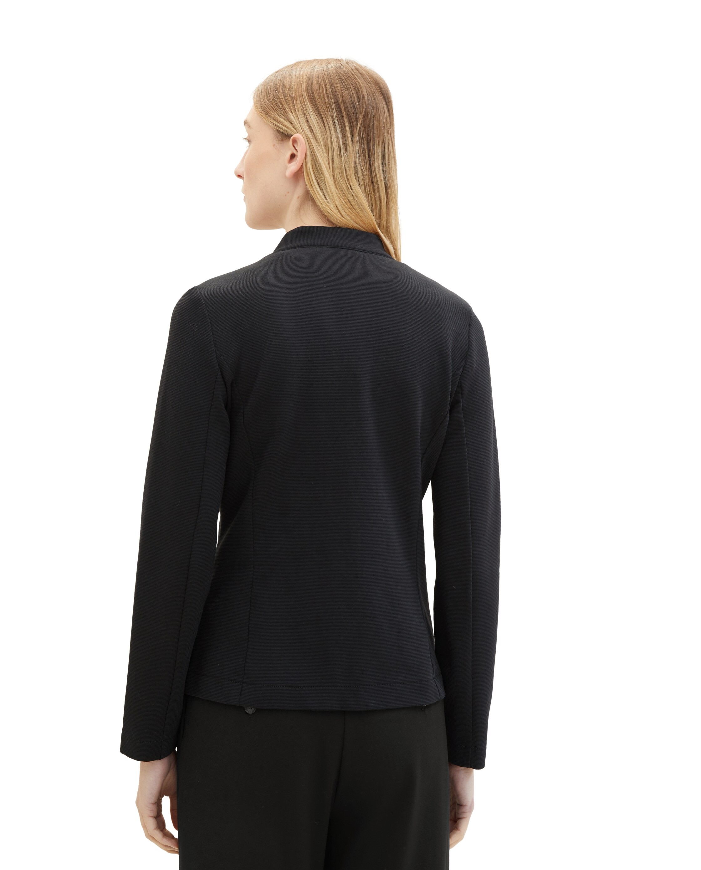 Blazer Ajustado com Bolsos Patch Preto-2