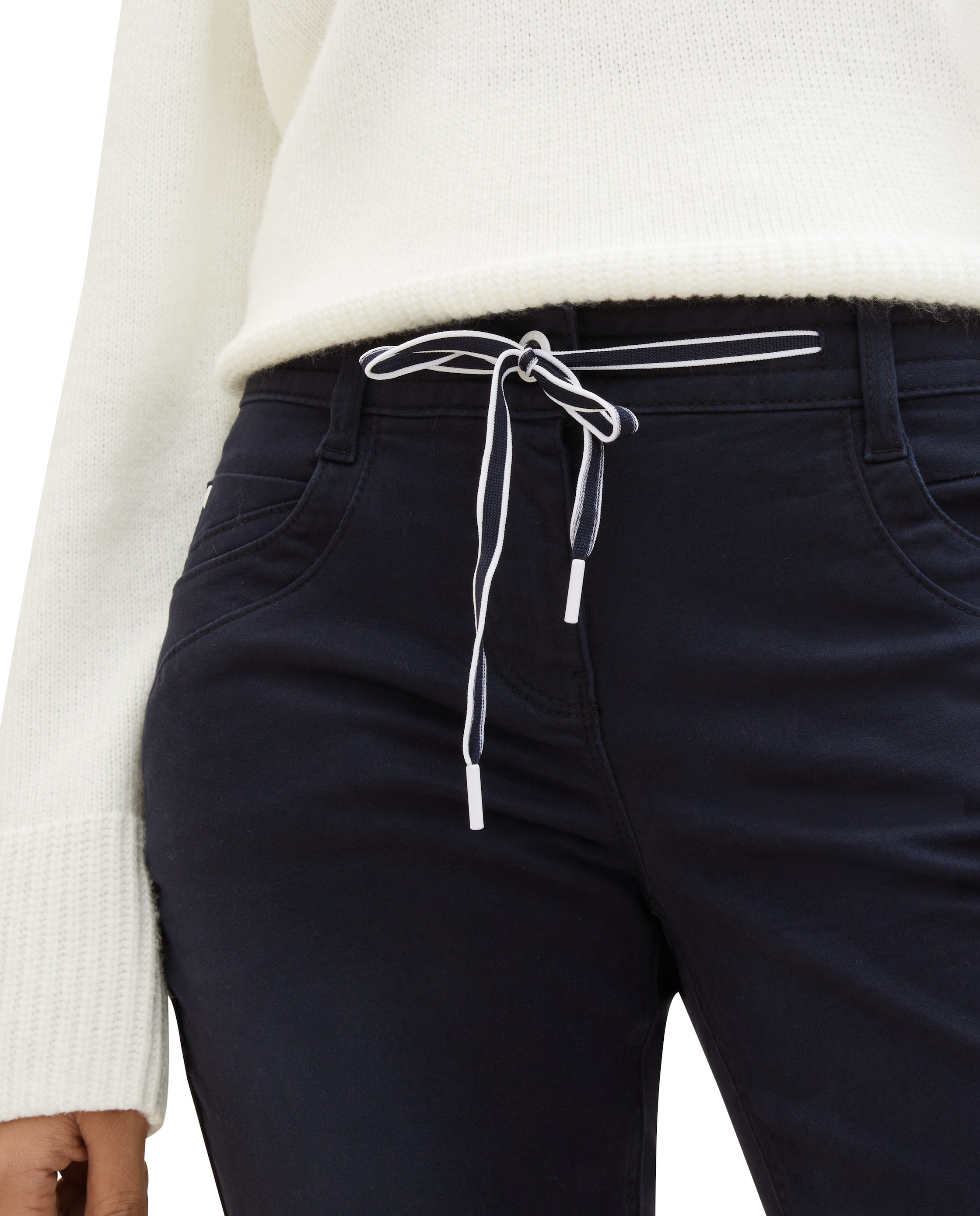 Jeans Tapered Fit com Cordão Azul-6