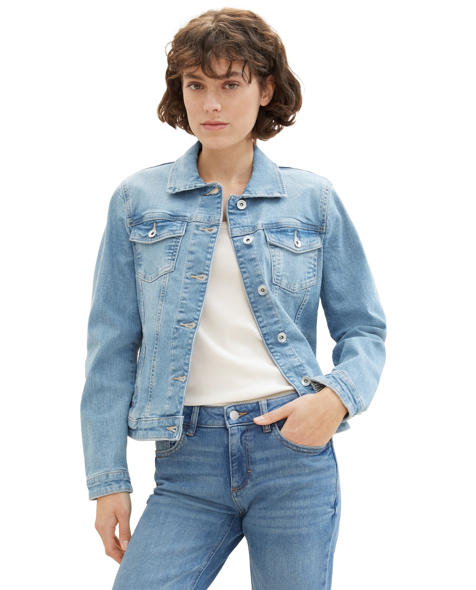 Blusão Jeans com Bolsos Azul-1