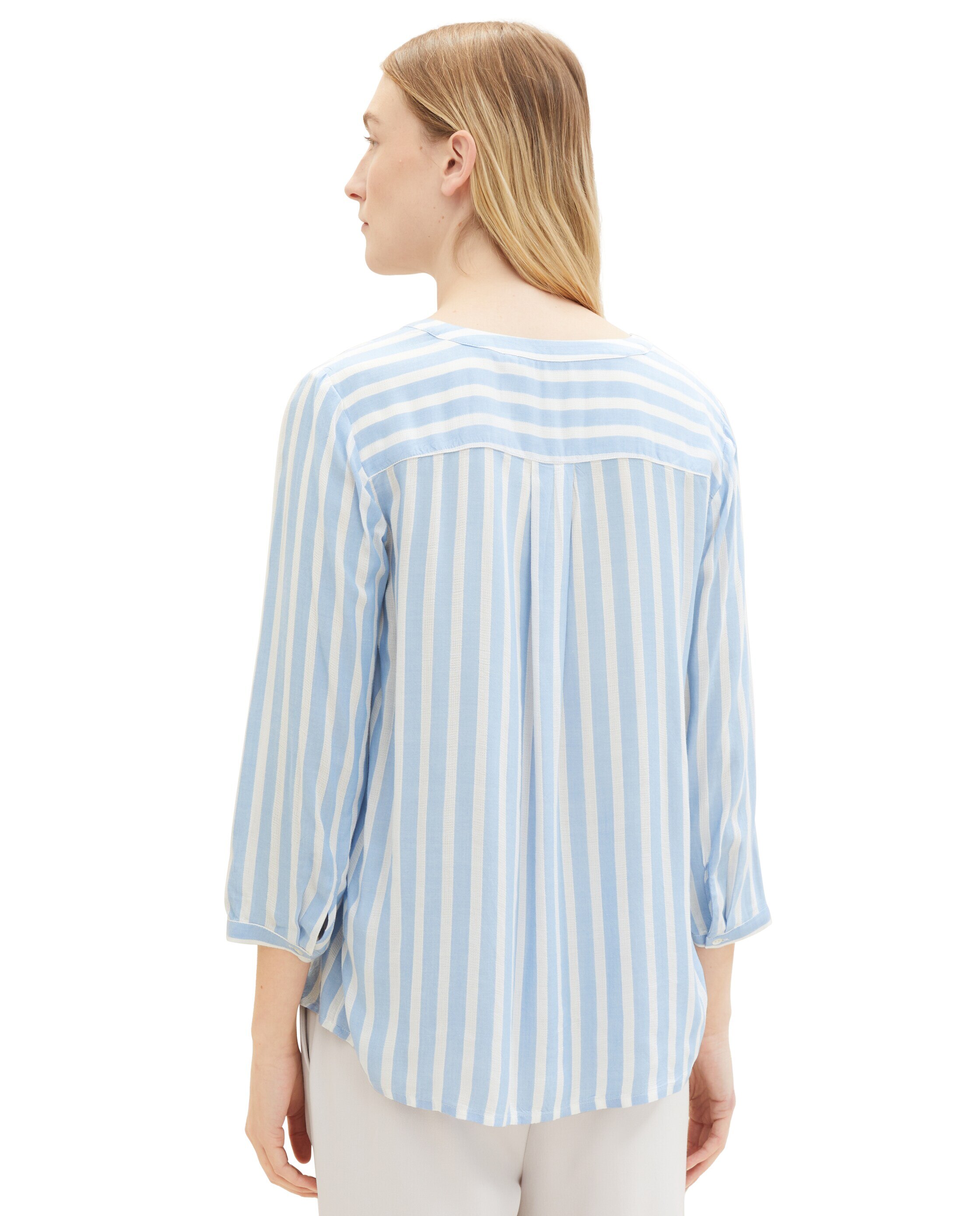 Blusa de Manga 3/4 Às Riscas Azul-2