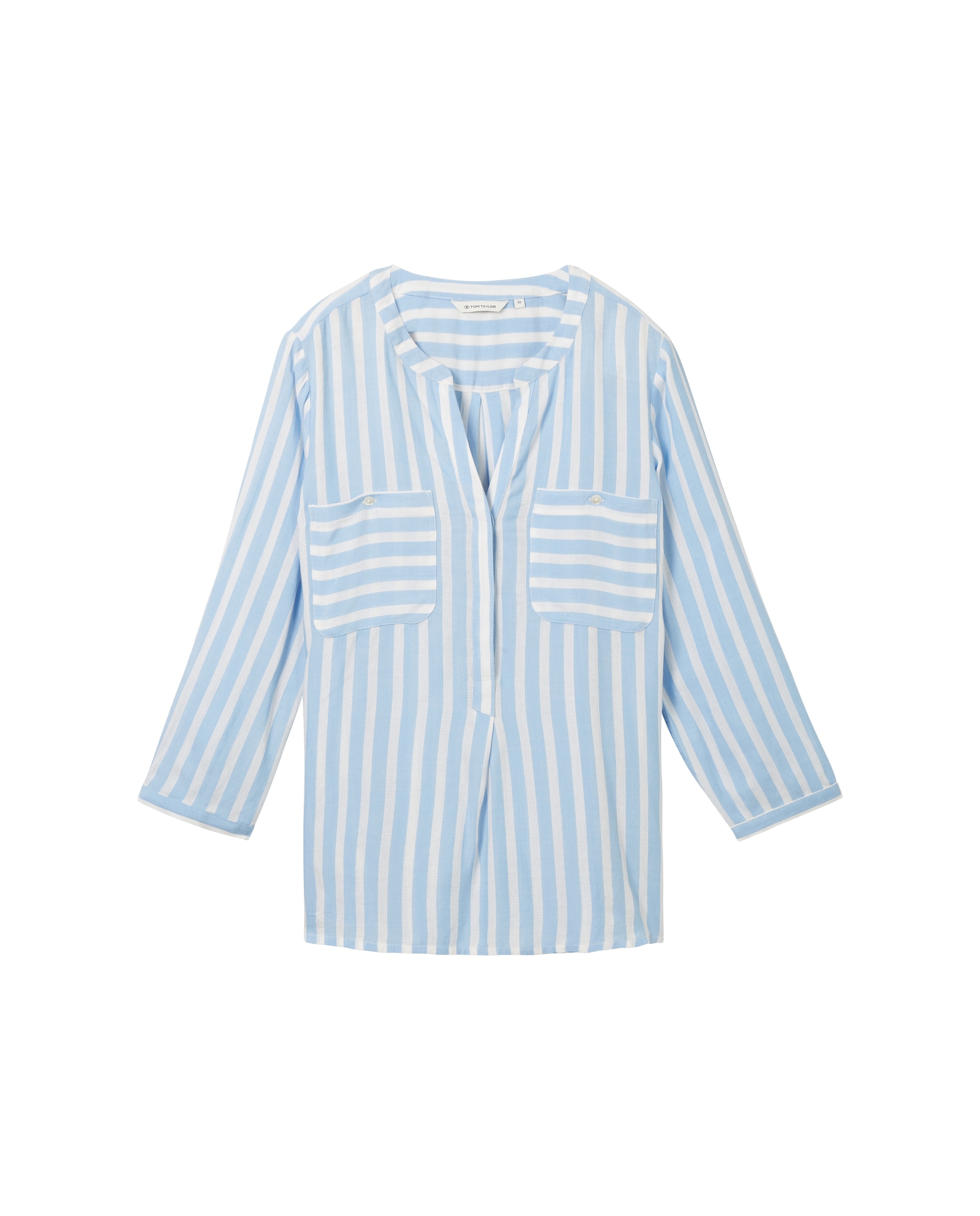 Blusa de Manga 3/4 Às Riscas Azul-6