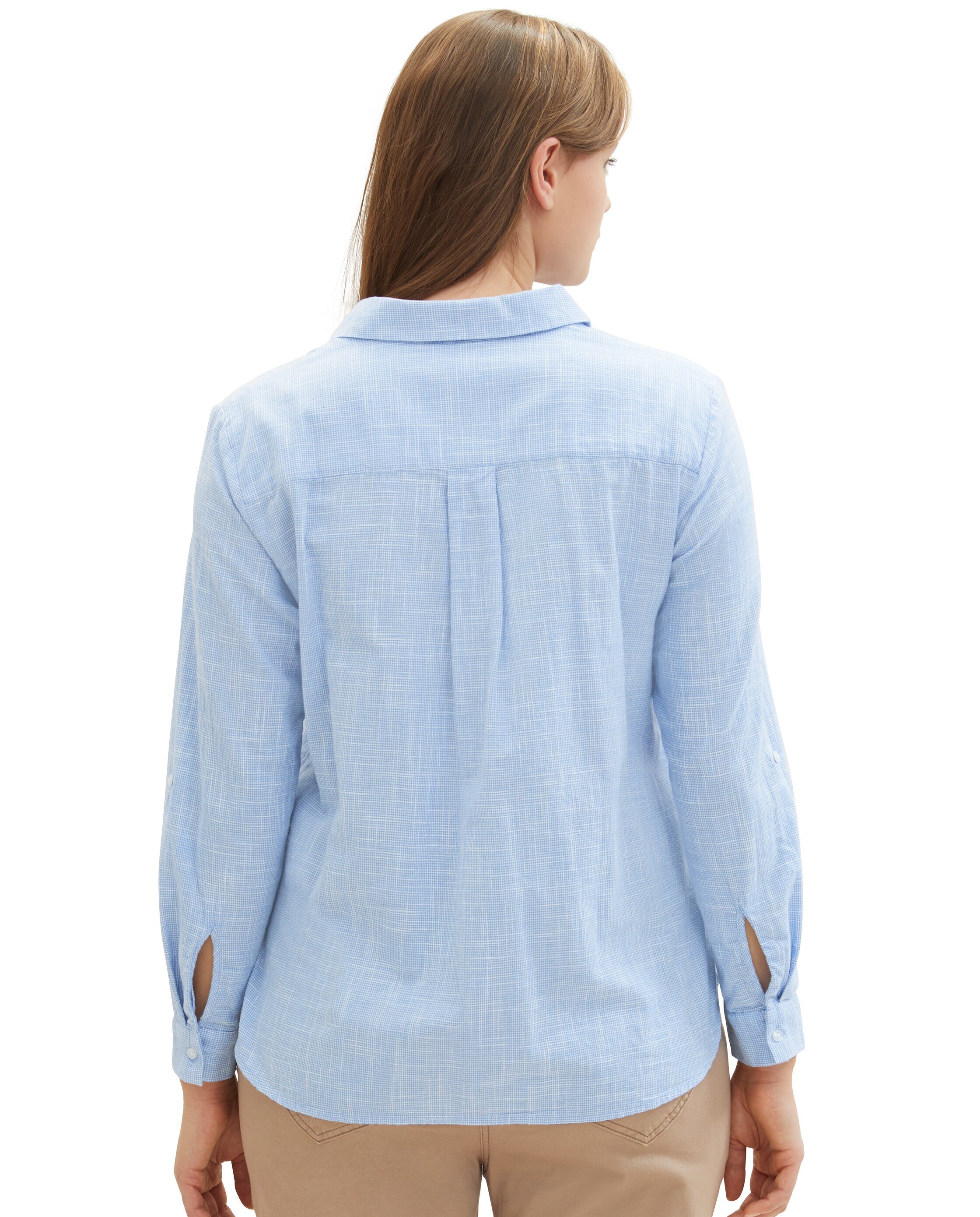 Blusa com Manga 3/4 em Liso Azul-claro-2
