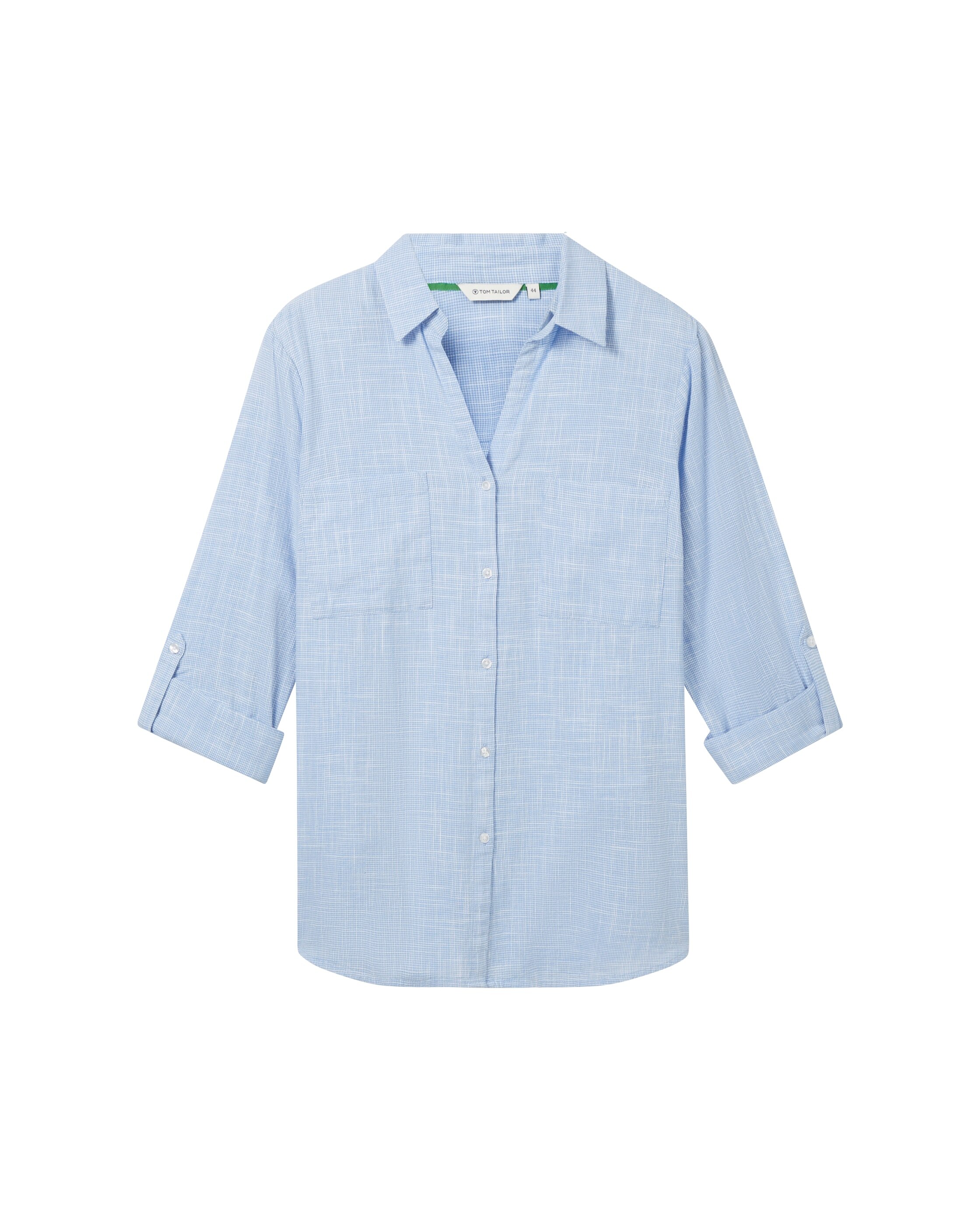 Blusa com Manga 3/4 em Liso Azul-claro-6
