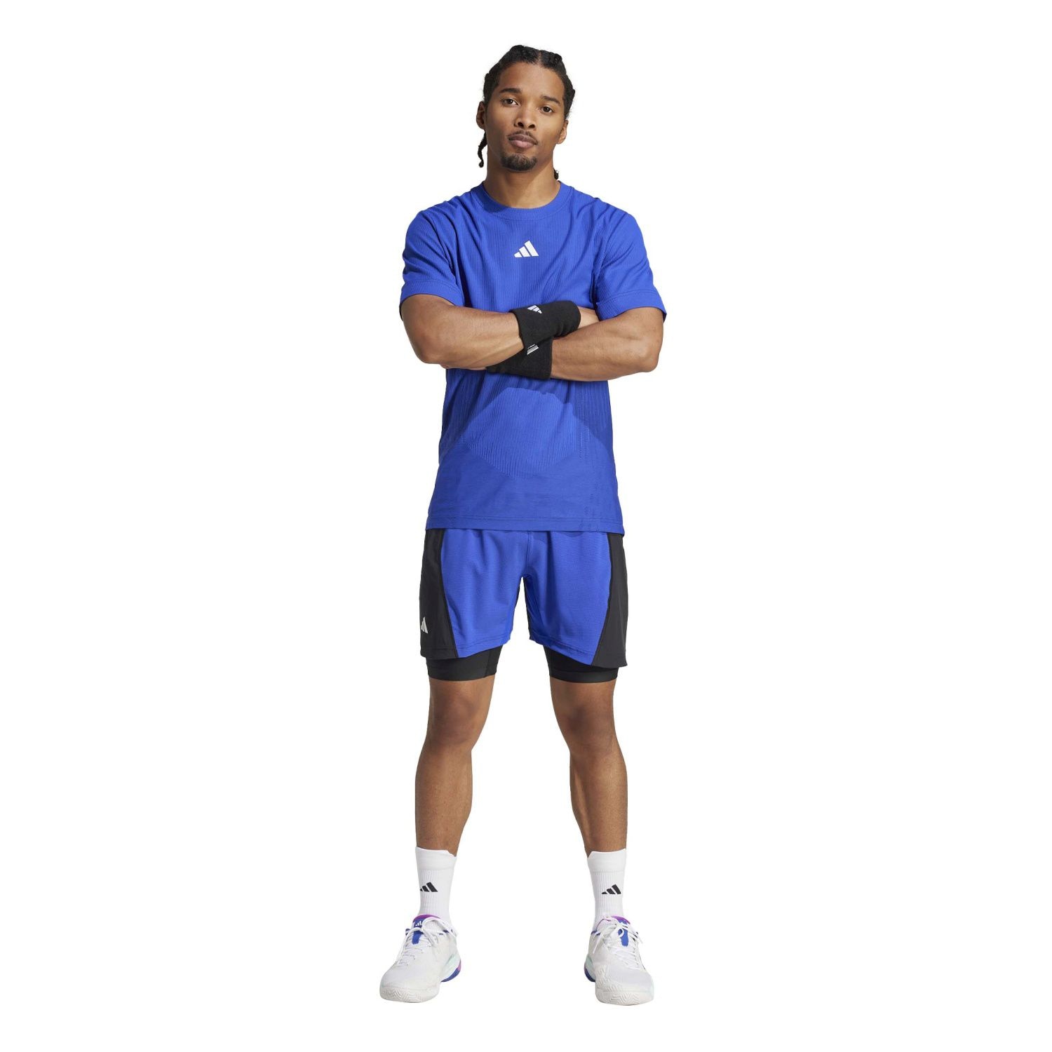 Calças Curtas de Ténis e Pádel Set Adidas Azul Royal-3