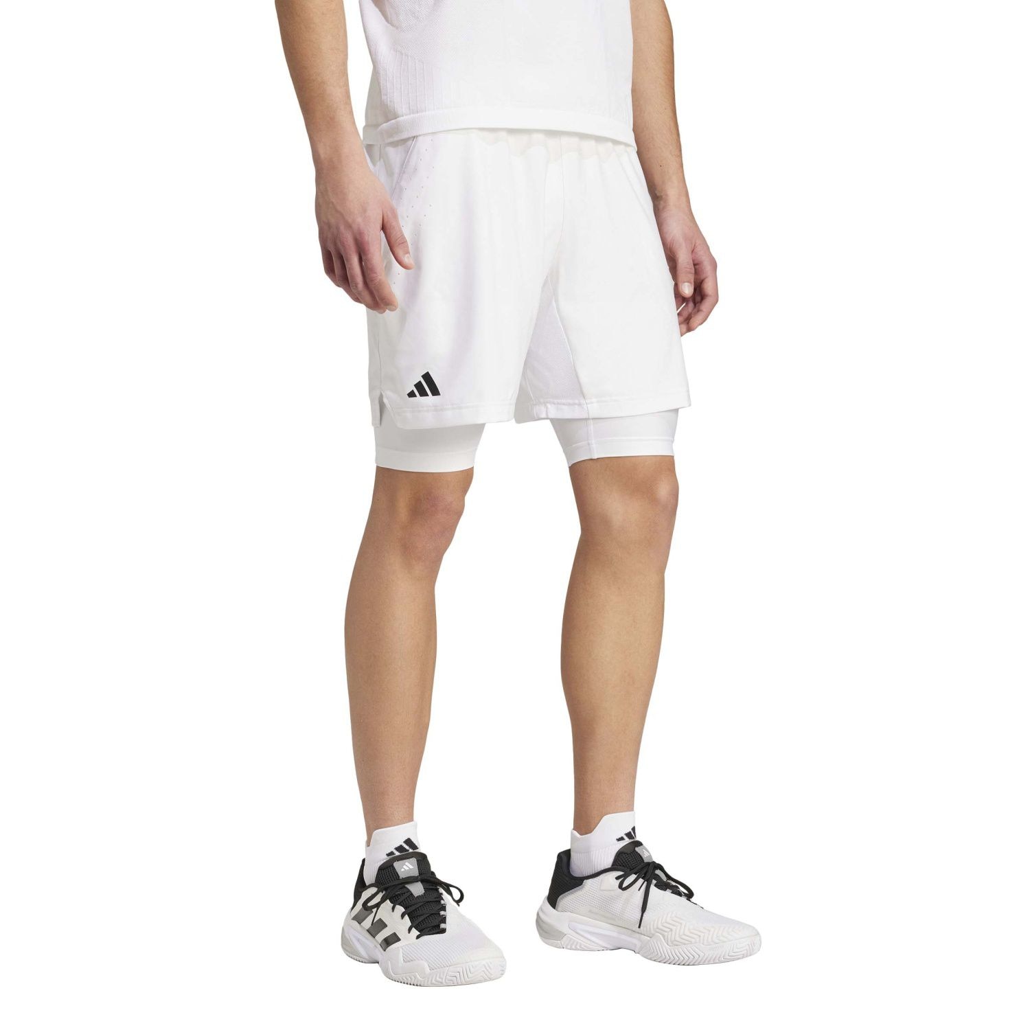 Calças Curtas de Ténis e Pádel Set Adidas Branco-1