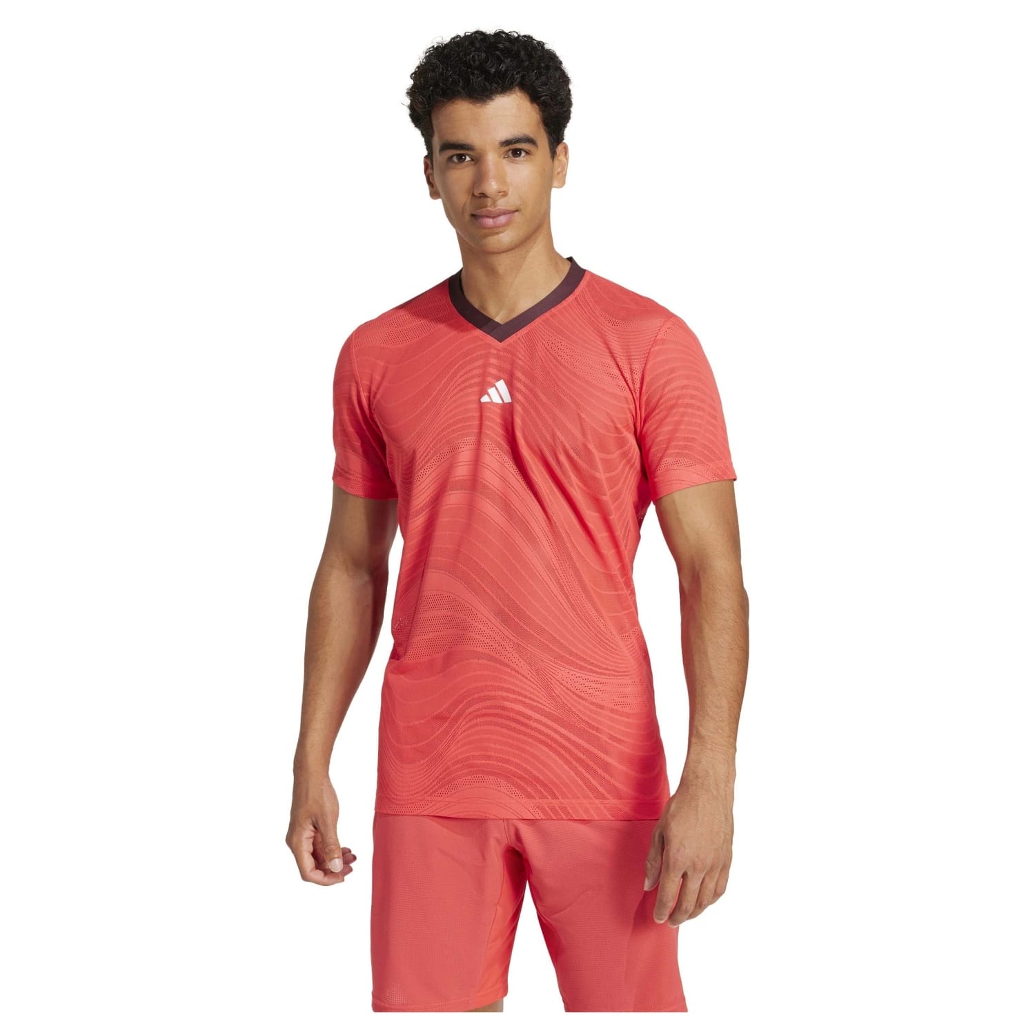T-shirt de Ténis e Pádel Flft Mesh Pro Adidas Salmão-4