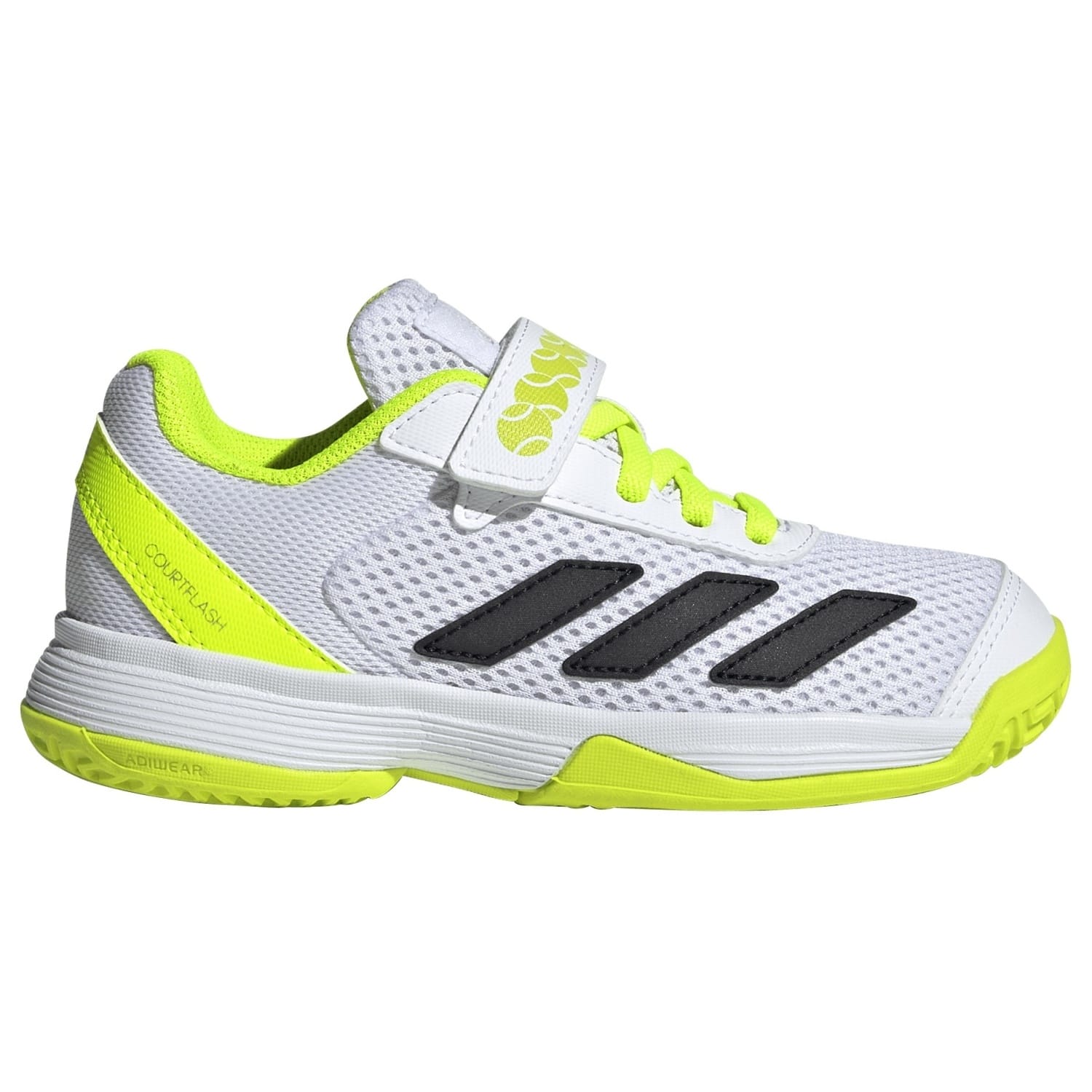 Sapatilhas de Ténis e Pádel Infantil Courtflash K Comfort Closure Adidas Branco/Amarelo-1