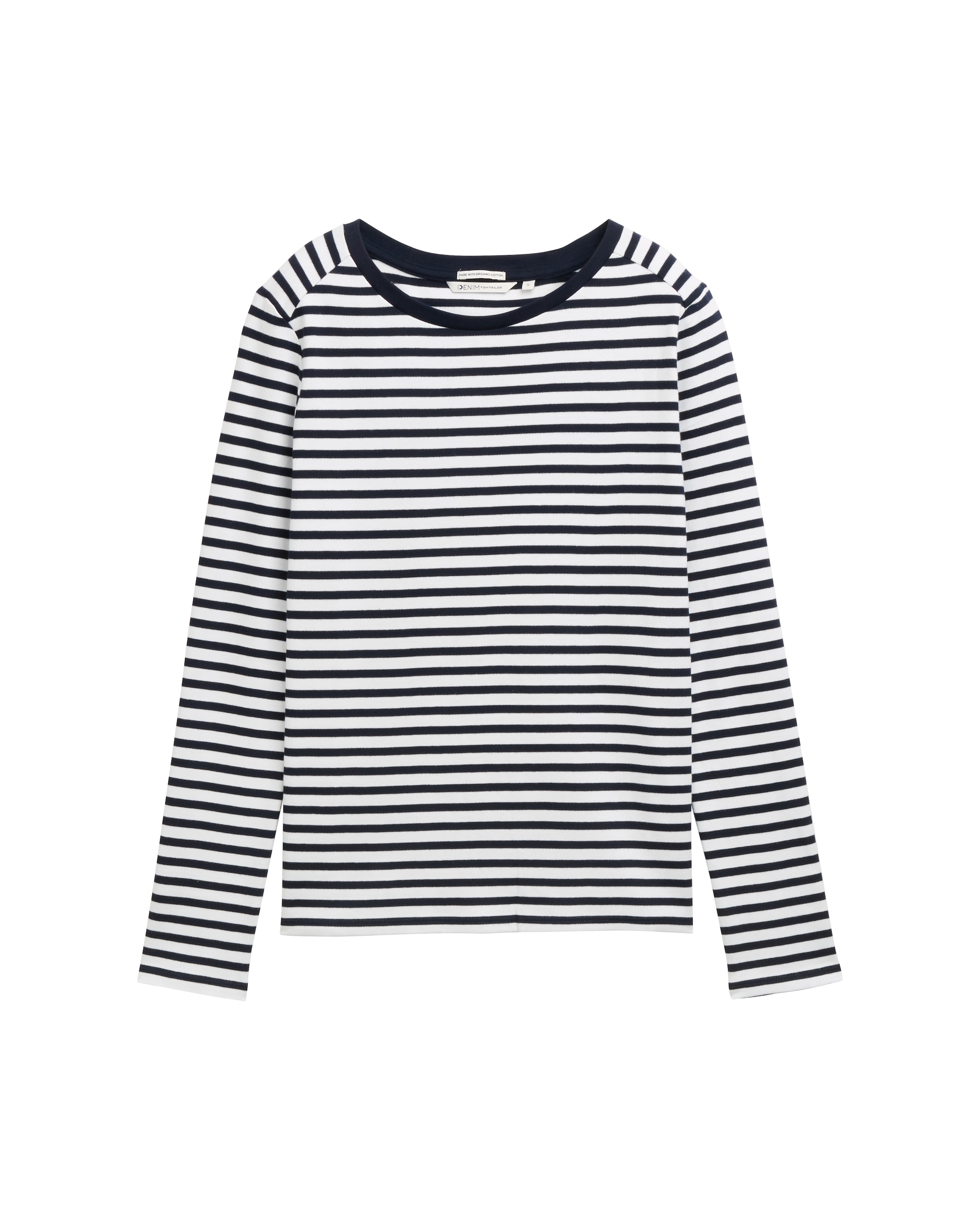 T-shirt com Manga Comprida Às Riscas Azul / Branco-5
