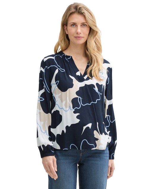 Imagem 0 de Blusa Estampada com Decote em V