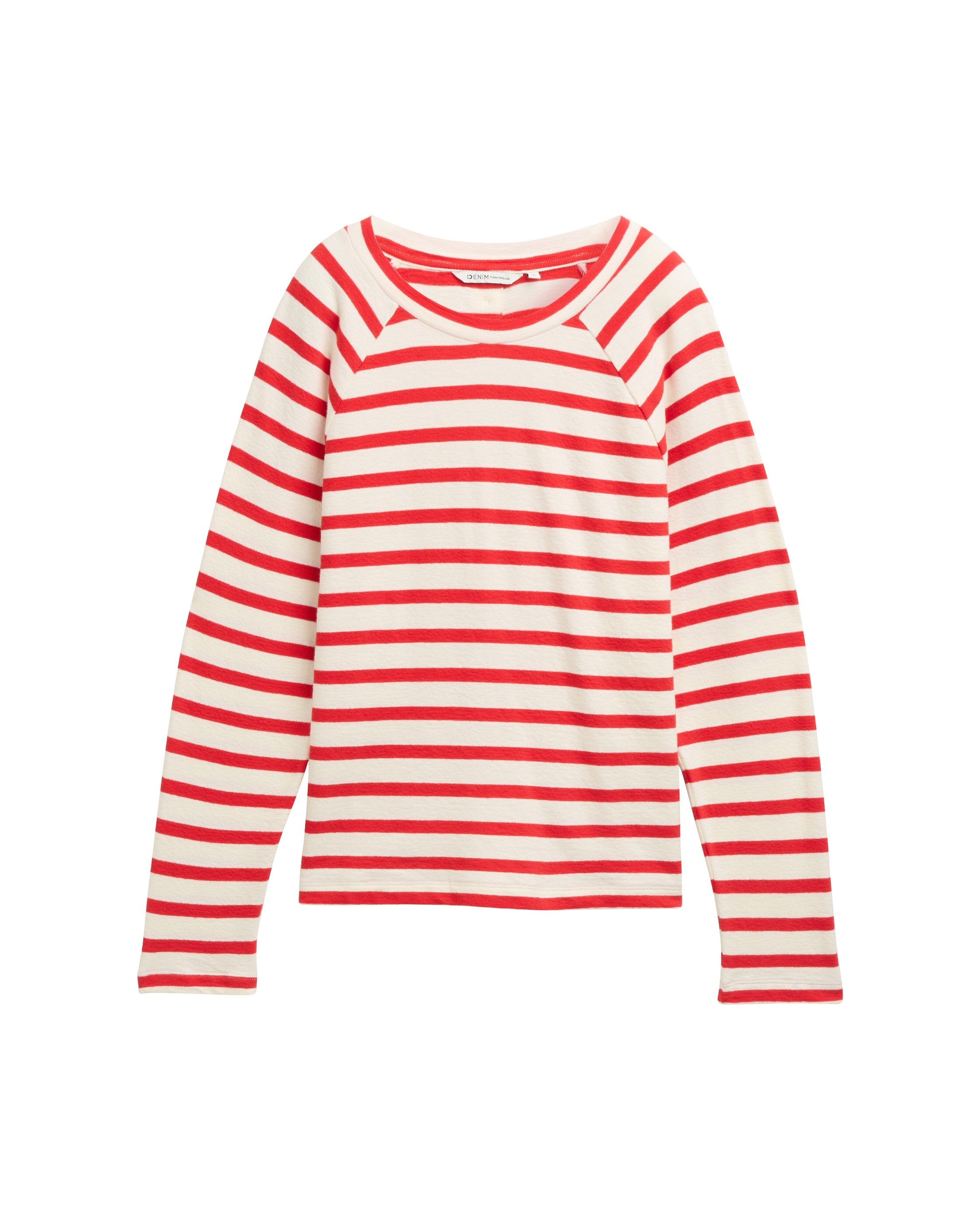 T-shirt de Manga Comprida Às Riscas Vermelho / Branco-5