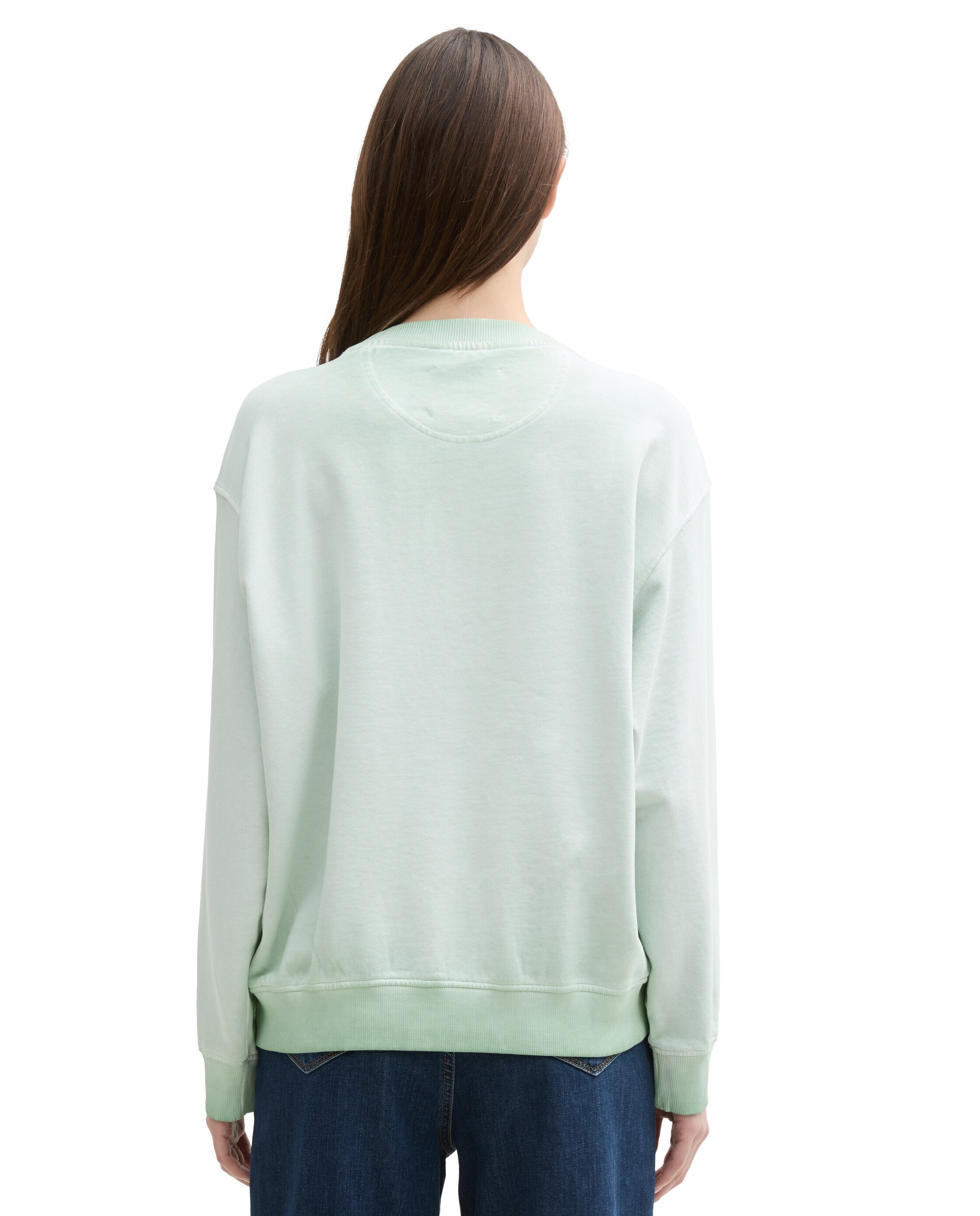 Sweatshirt de Algodão Efeito Degradé Verde-claro-2