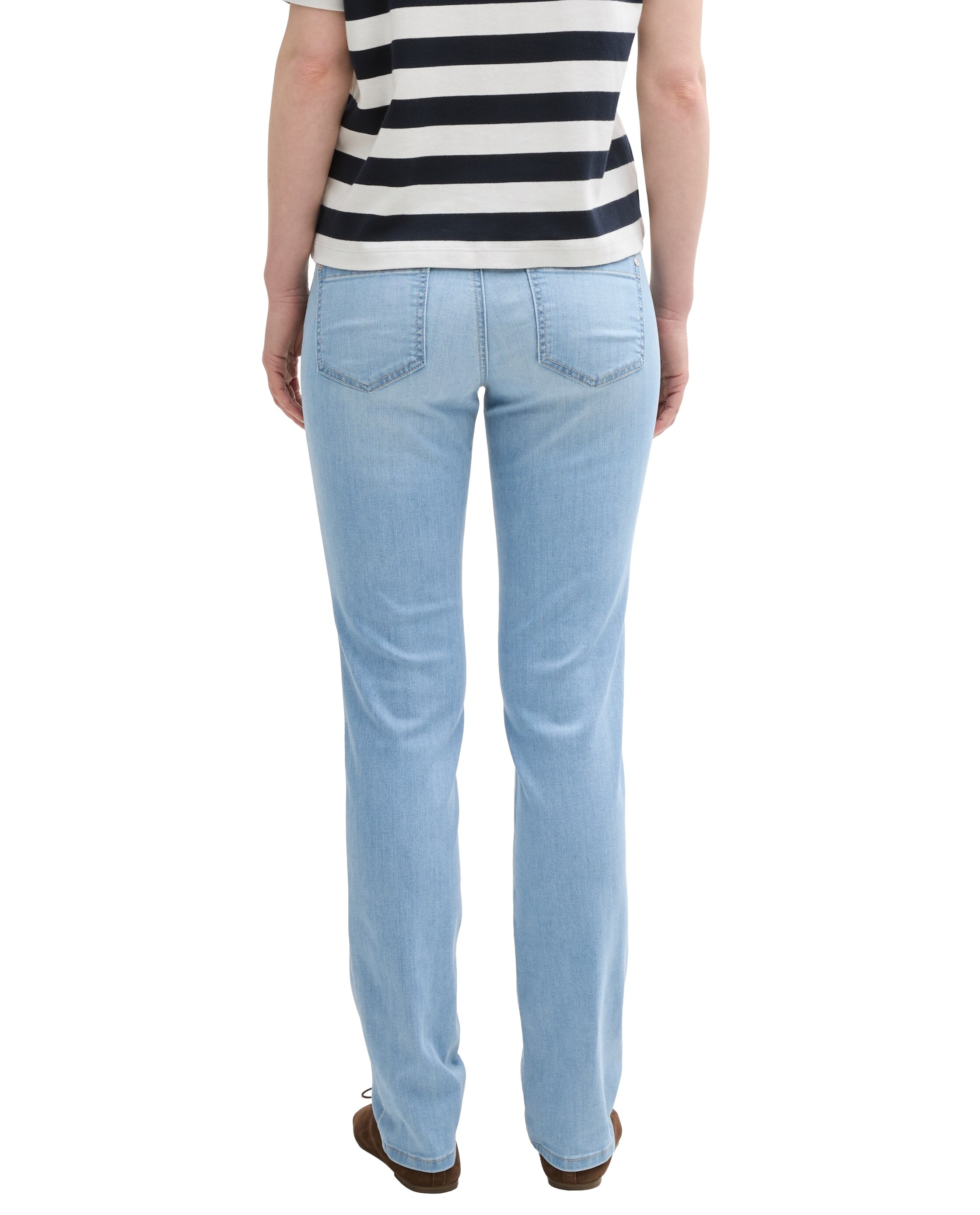 Jeans Straight com Detalhe de Botões Azul-claro-2