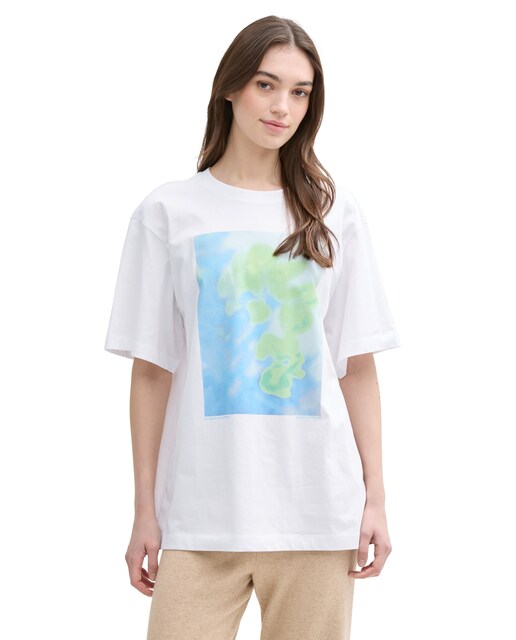 Imagem 0 de T-shirt Oversize com Desenho Frontal