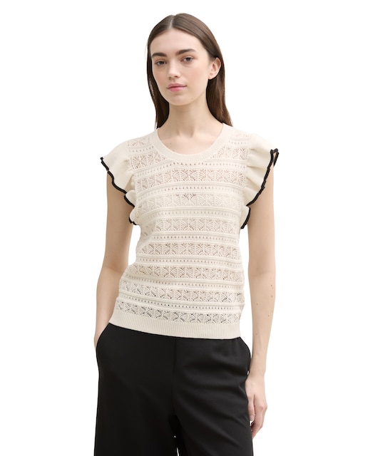 Imagem 0 de T-shirt de Malha com Folhos