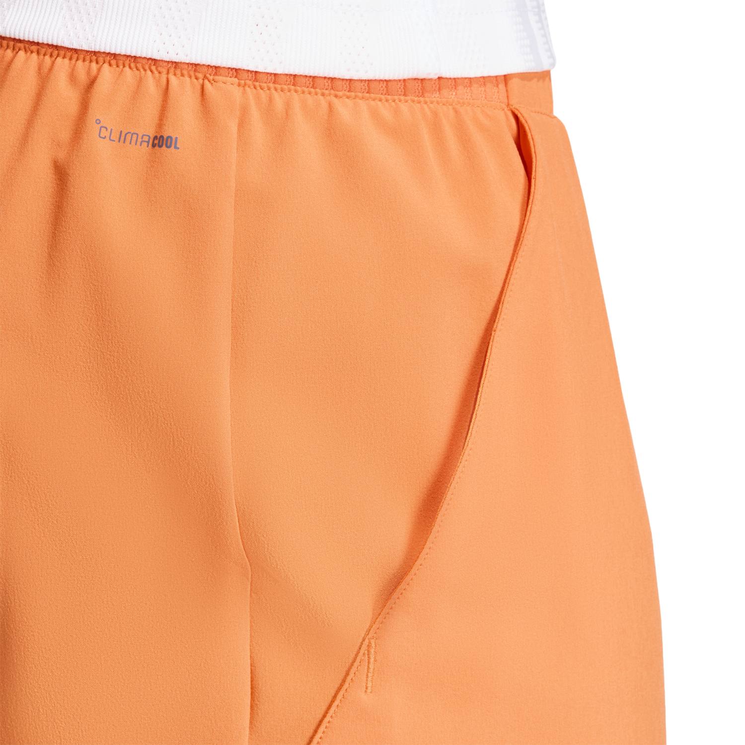 Calças Curtas de Ténis e Padel Club Sw Adidas Laranja-5