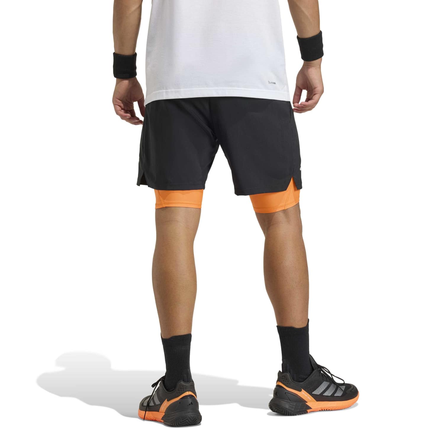 Calças Curtas de Ténis e Padel Club 2in1 Adidas Preto / Laranja-4