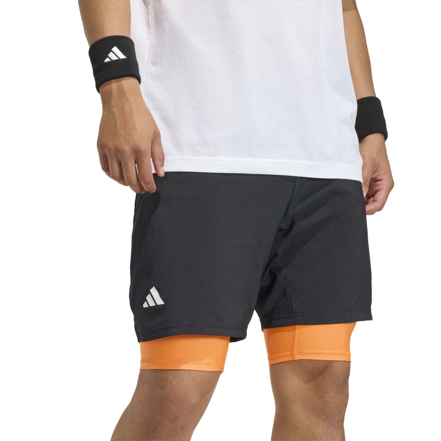 Calças Curtas de Ténis e Padel Club 2in1 Adidas Preto / Laranja-6