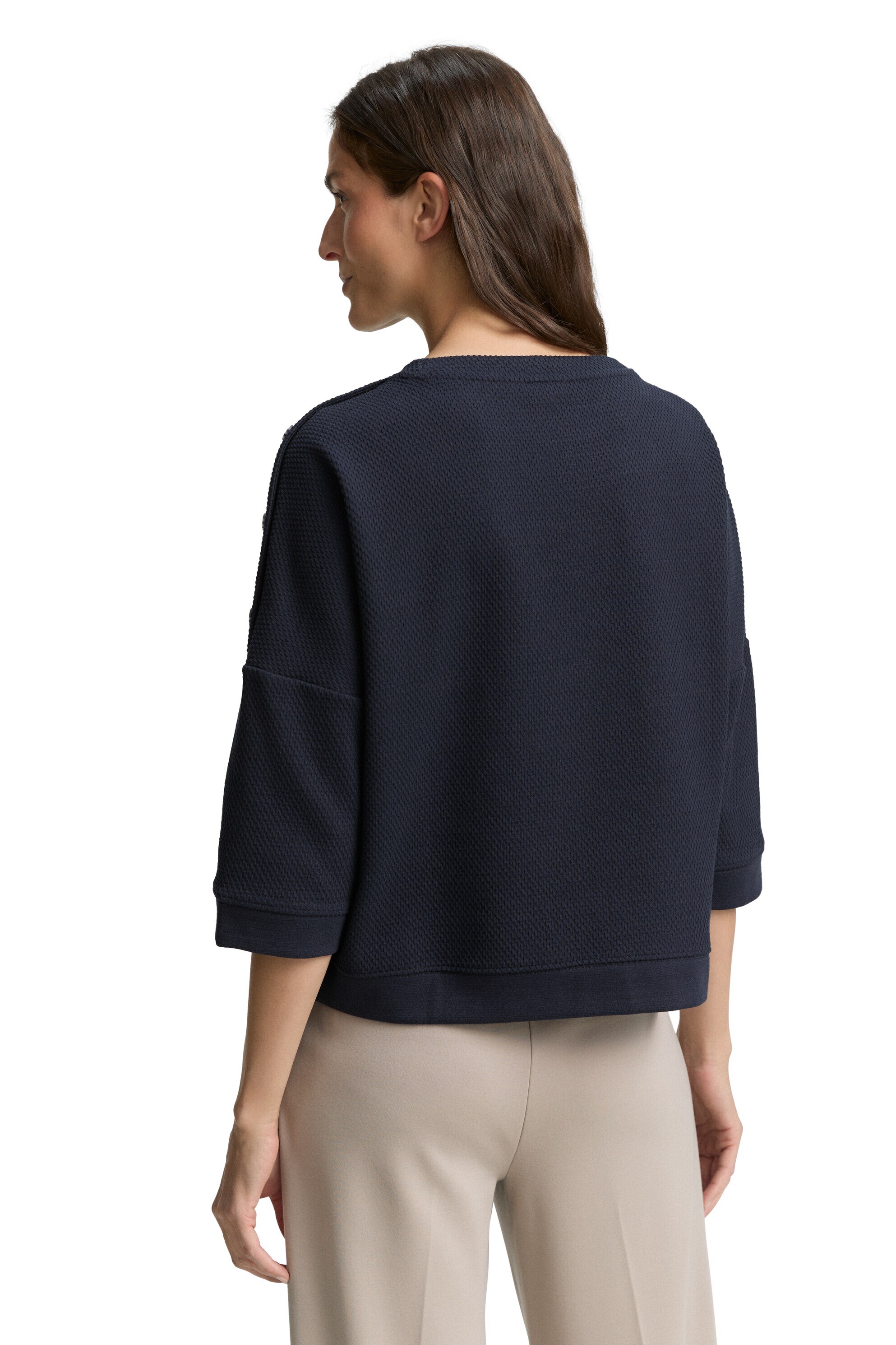 Sweatshirt de Manga Comprida com Botões Azul-2