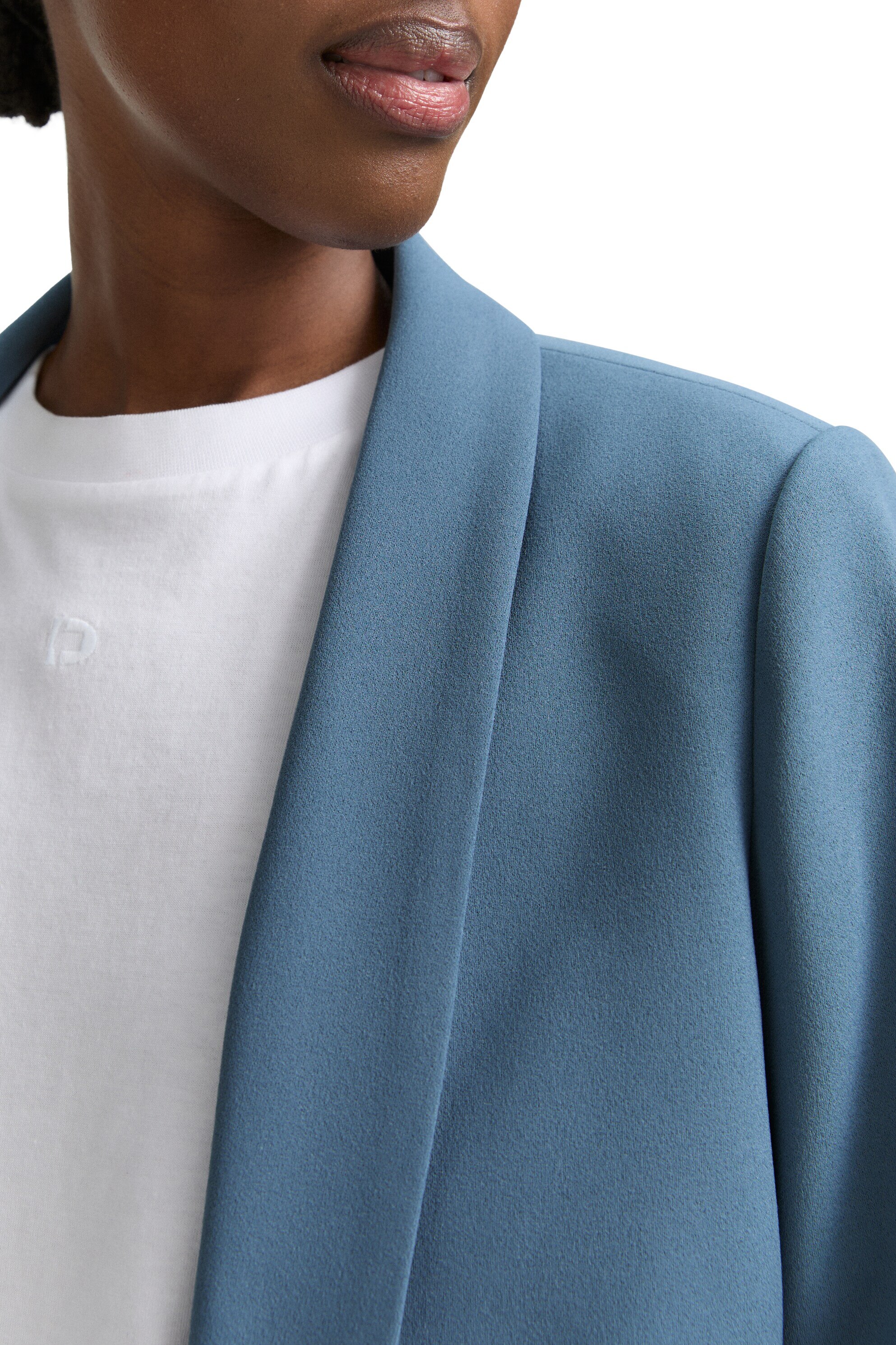 Blazer de Manga Comprida Facil Azul-3