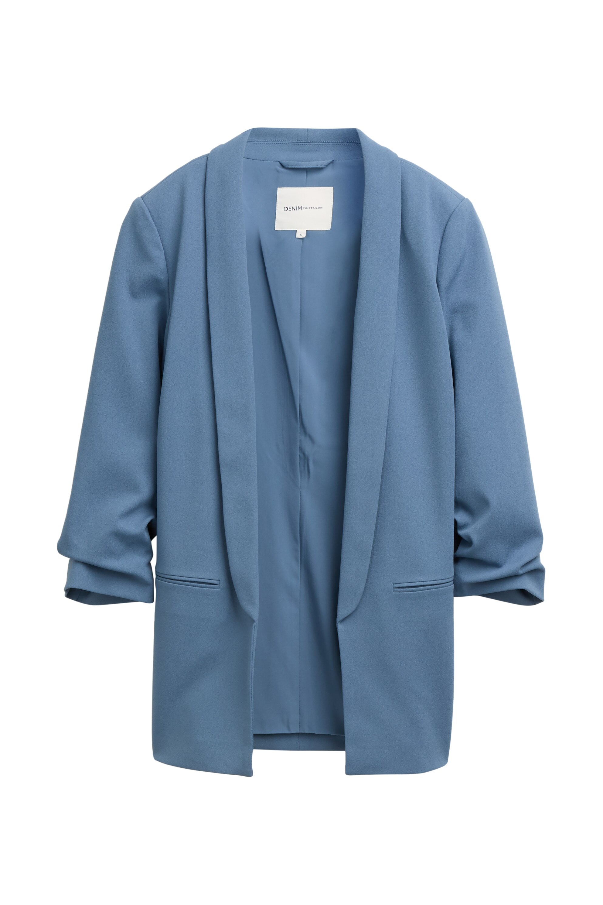 Blazer de Manga Comprida Facil Azul-6