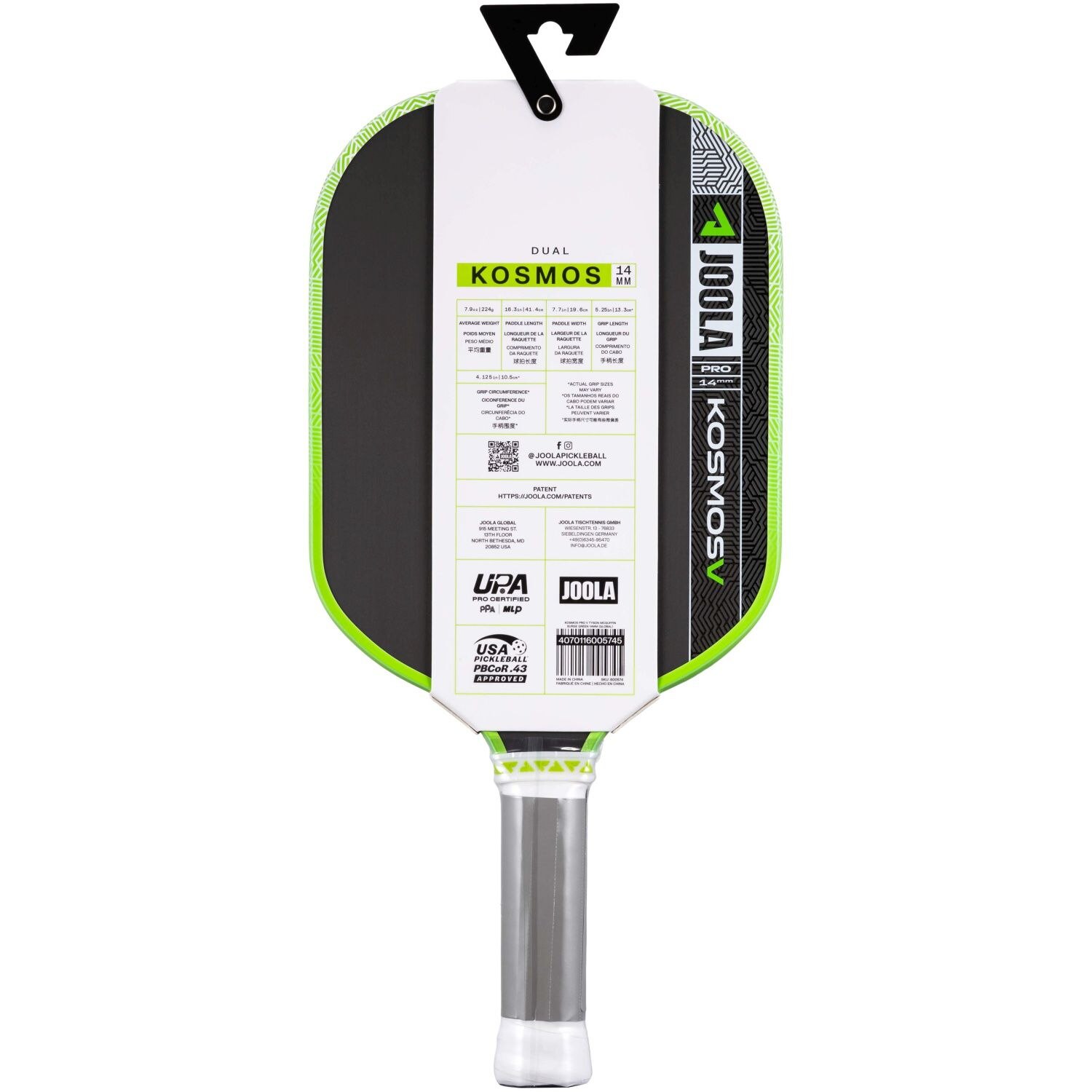 Raquete de Pickleball Tyson Mcguffin Kosmos Pro V 14 Joola Verde-2