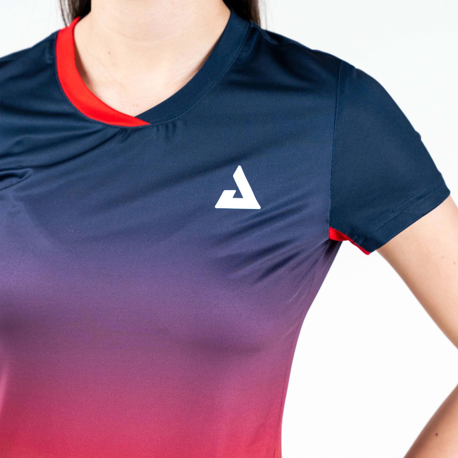 T-shirt de Ténis de Mesa Competition 26 Lady Joola Vermelho / Azul-marinho-2