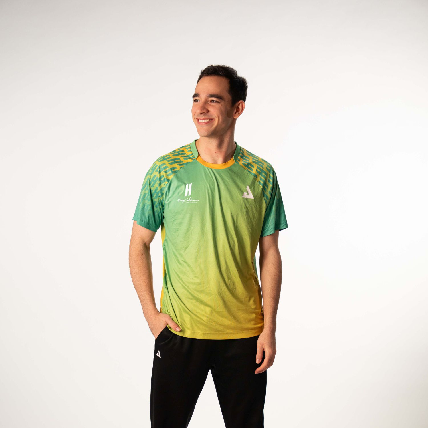 T-shirt de Ténis de Mesa Hugo Calderano Monogram Joola Amarelo-4