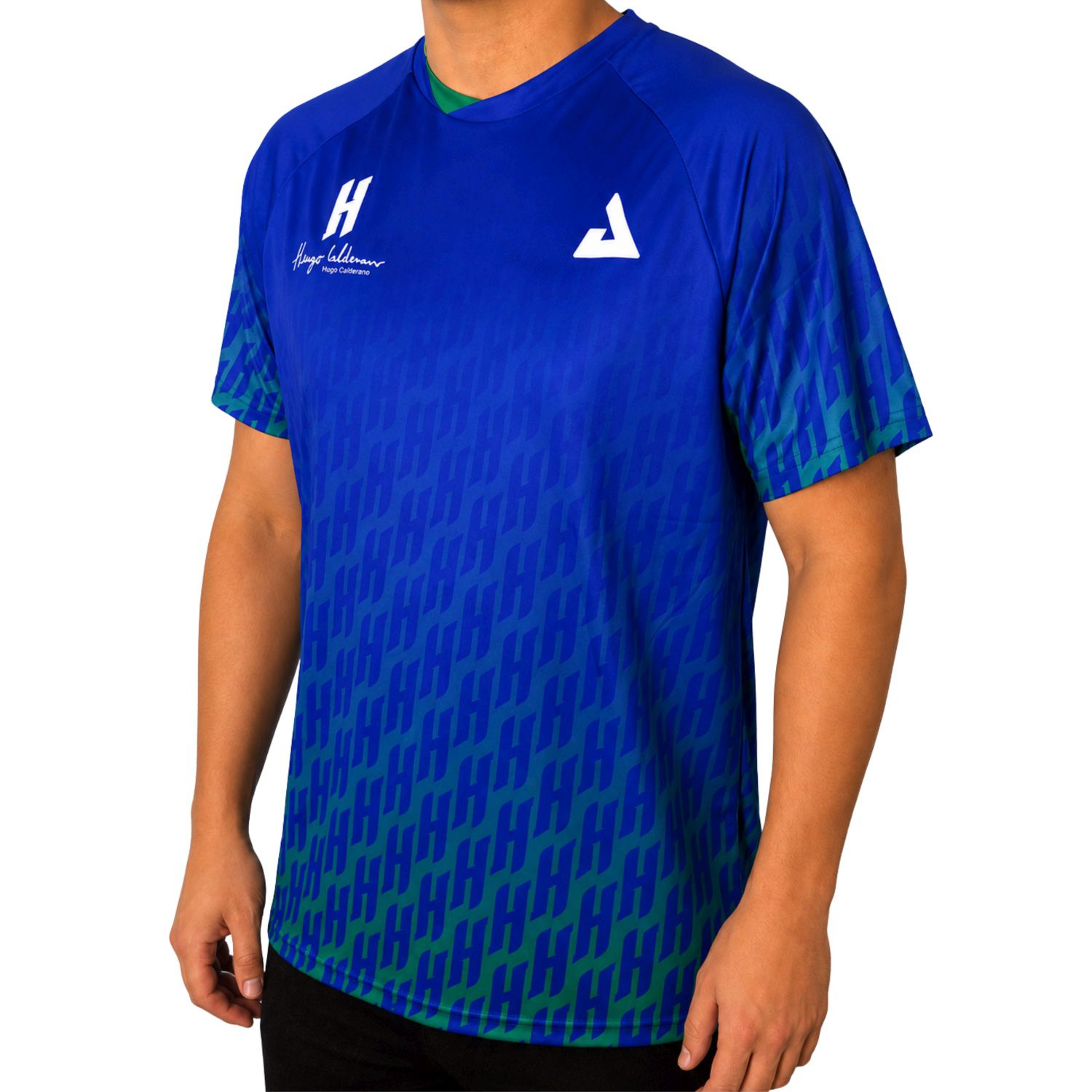 T-shirt de Ténis de Mesa Hugo Calderano Mono Cross Joola Azul-3