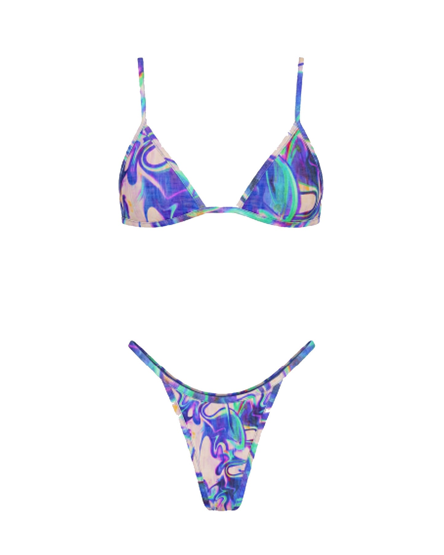 Imagem 0 de Bikini Glitch Poliamida Reciclada Padrão Azul
