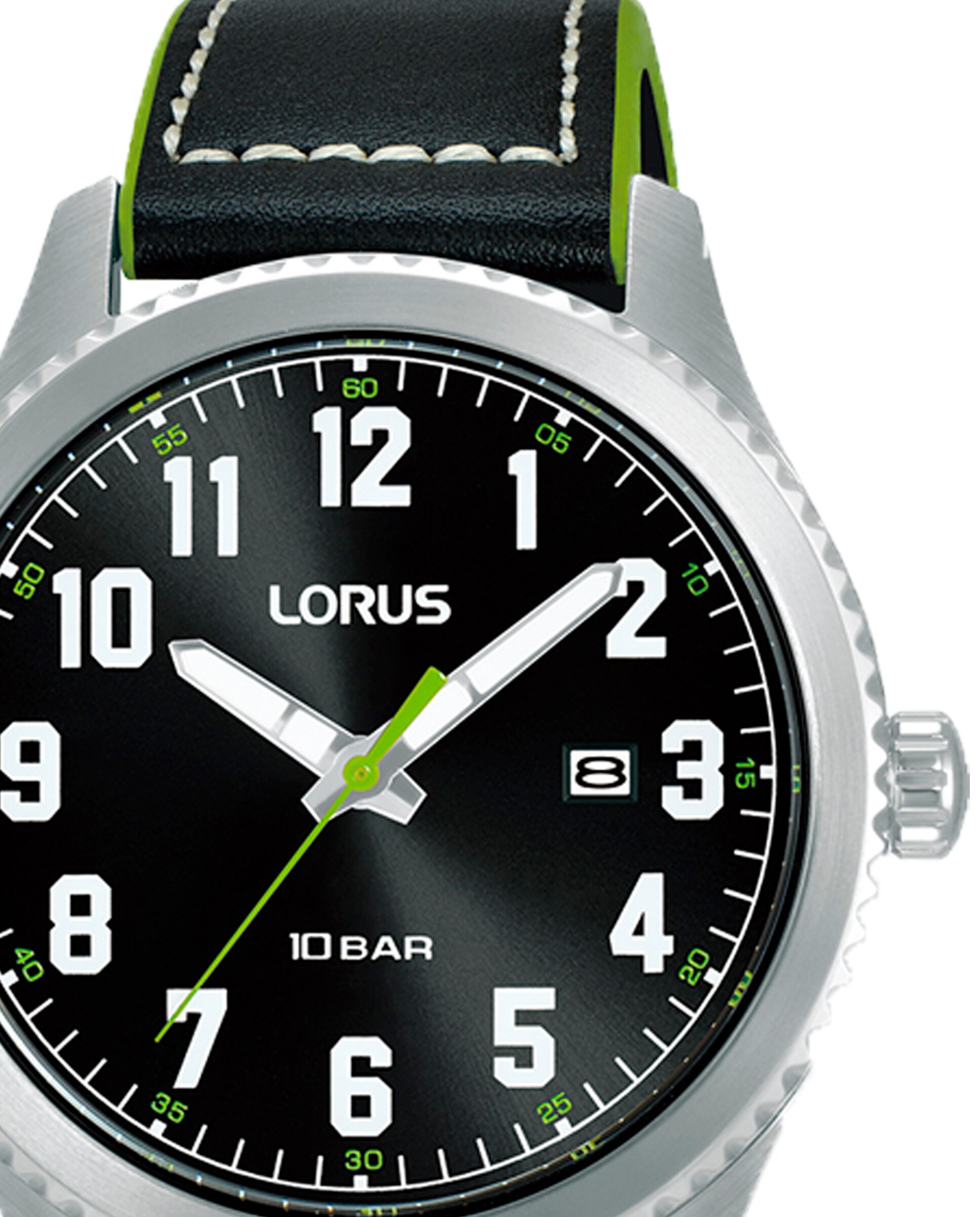 Relógio Sport Man Rh985rx9 de Pele e Bracelete em Preto Prata-2