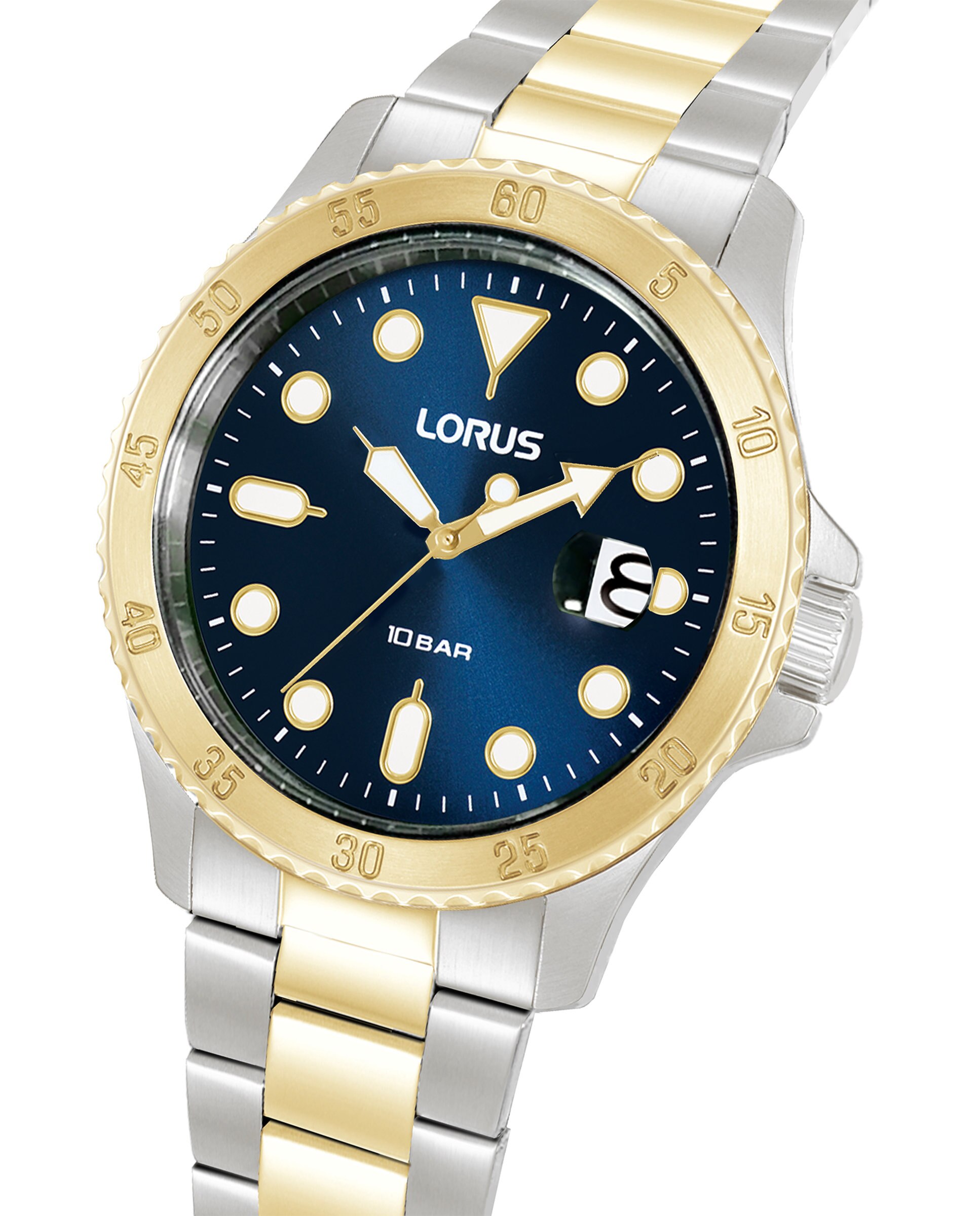 Relógio Analógico Sport Man Rs970dx9 de Aço e Correia Prateada Ouro / Prata-3