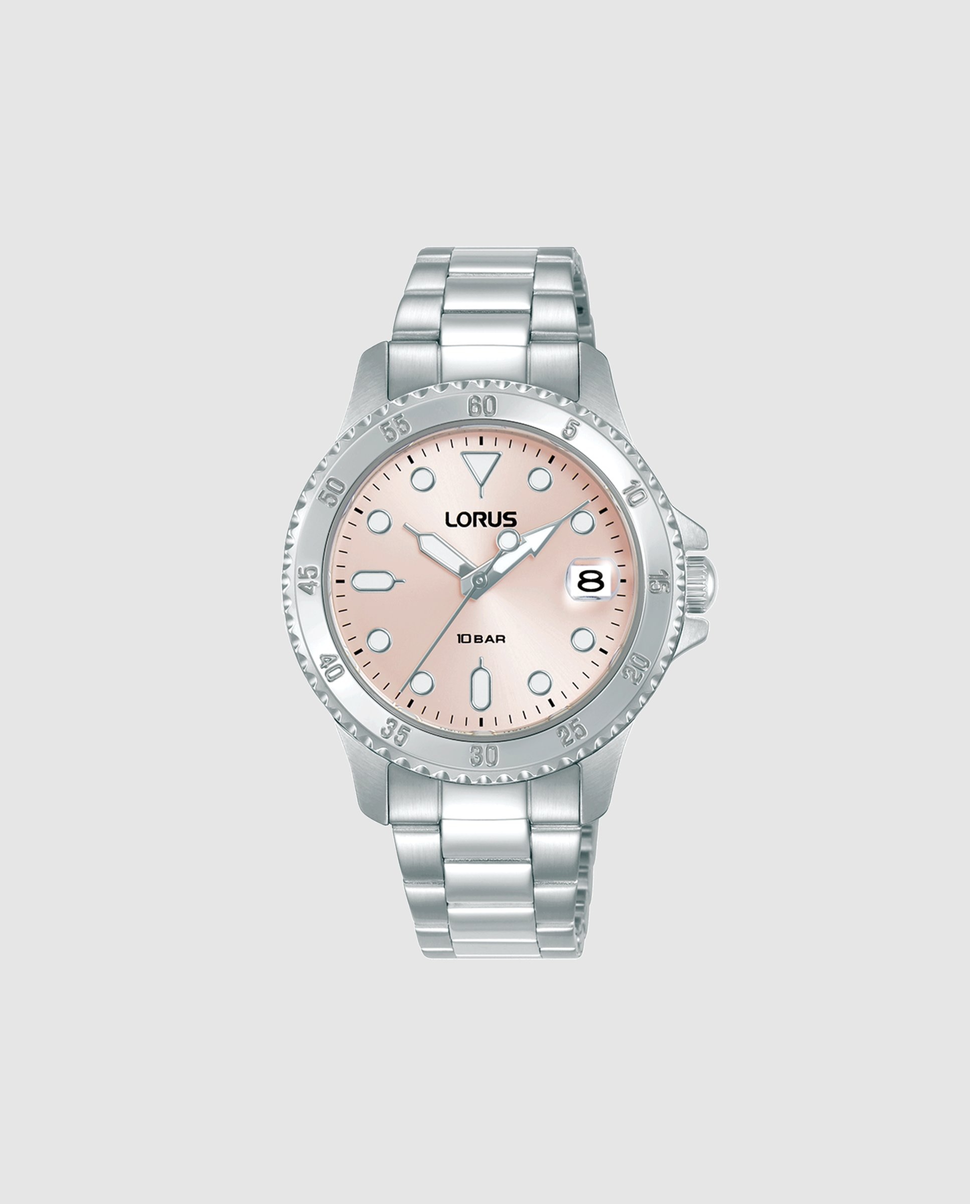 Relógio Analógico Woman Rg817dx9 de Aço e Correia Prateada Prata / Rosa-1