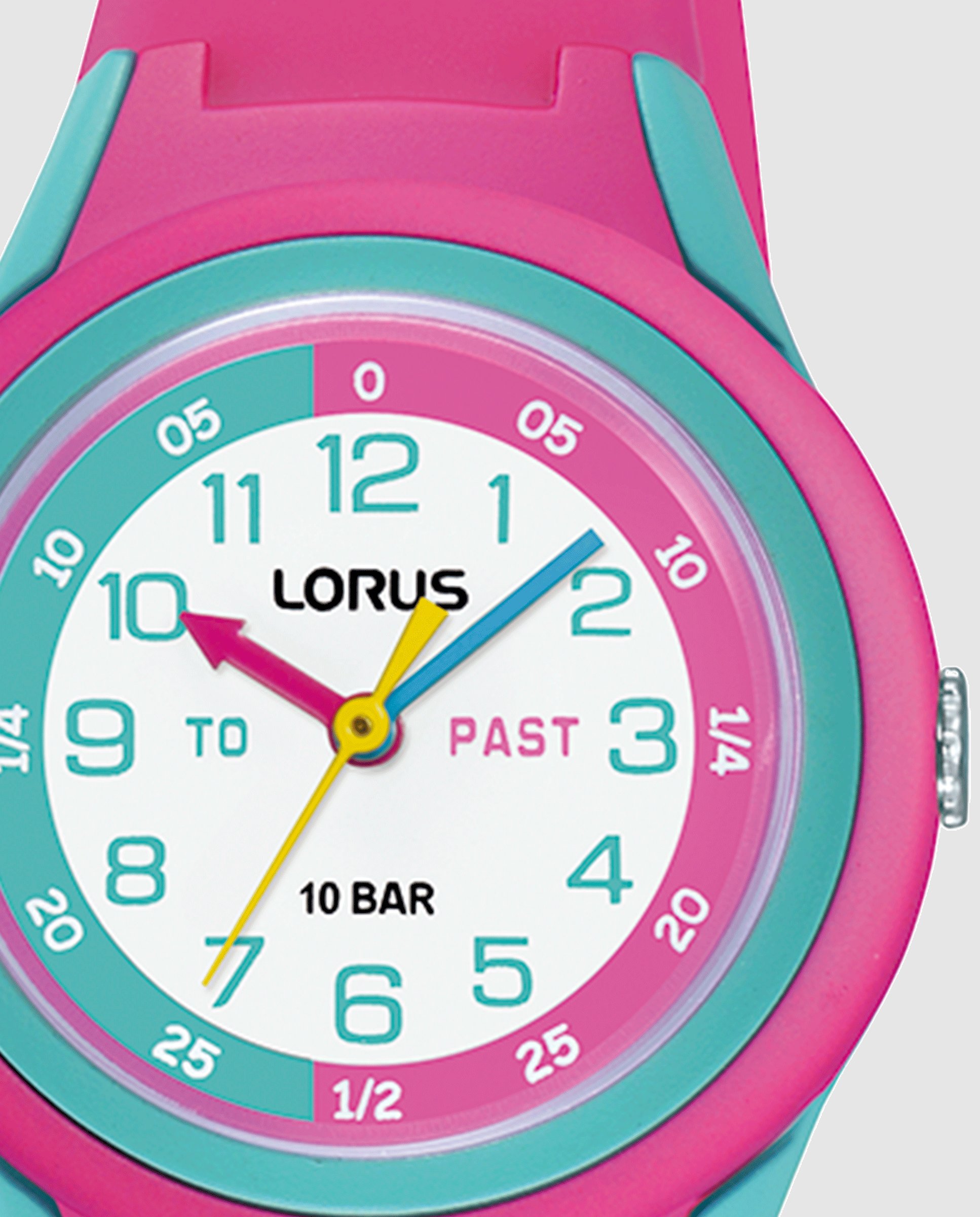 Relógio Infantil Kids Rrx81jx9 de Silicone e Bracelete Rosa Rosa / Verde-2