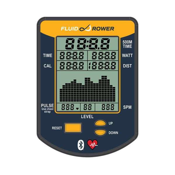 Remo de Água Evolution E350 Silver Bronce Fluid Rower Tunturi Cinzento-6