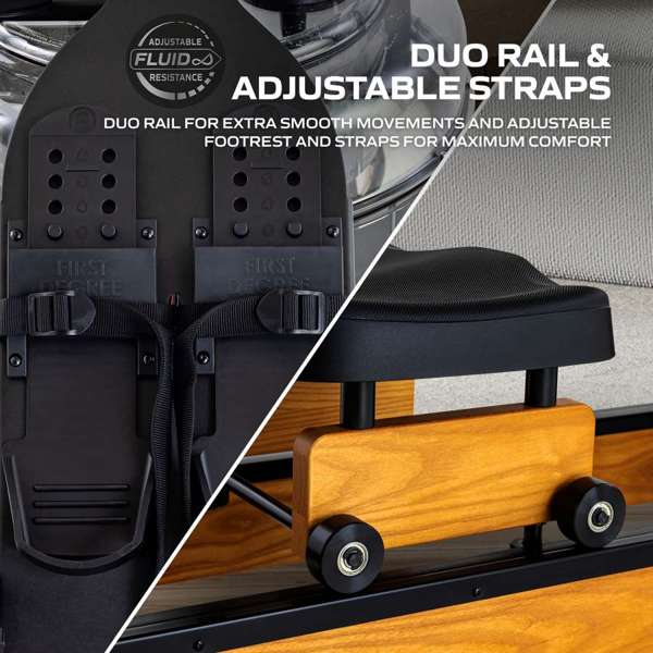 Remo de Água Apollo Plus Fluid Rower Tunturi Castanho-5
