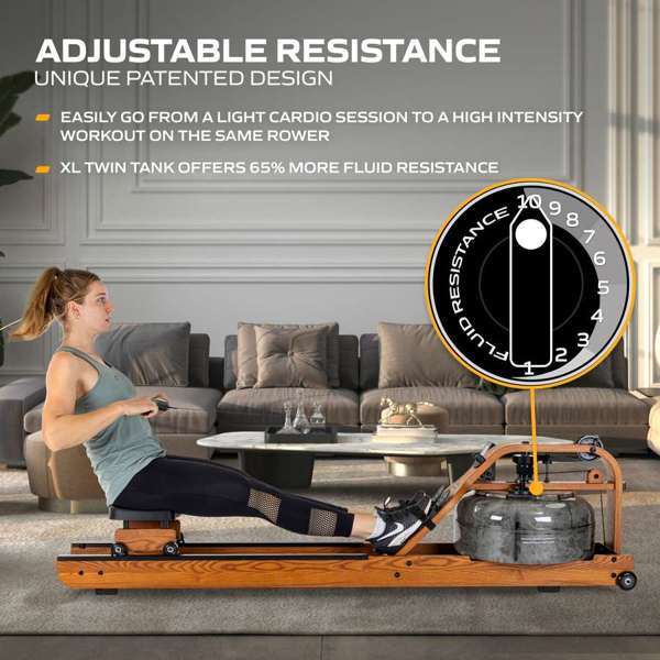 Remo de Água Viking Pro XL Fluid Rower Tunturi Castanho-4