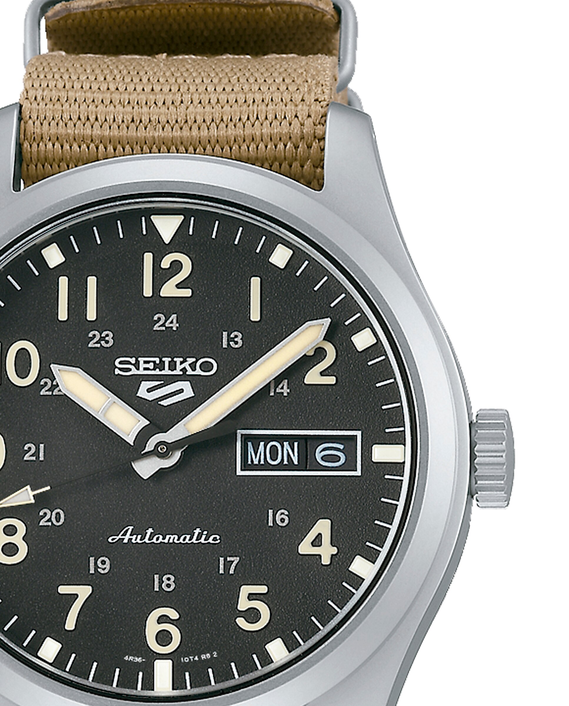 Relógio 5 Sports Srpg35k1 Automático de Nylon e Correia em Castanho Castanho-2