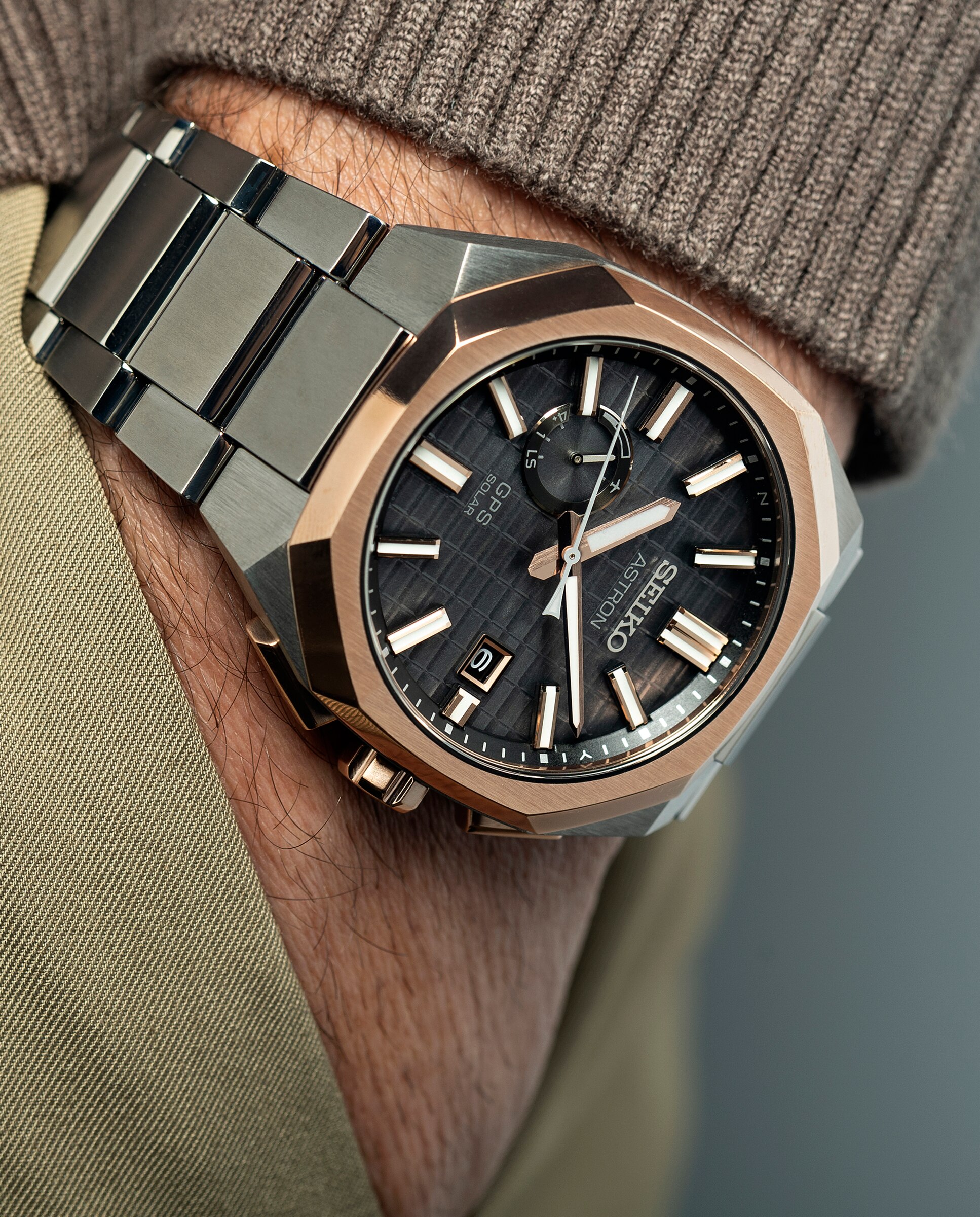 Relógio Astron Ssj014j1 de Titânio e Bracelete Prateada Prata-5