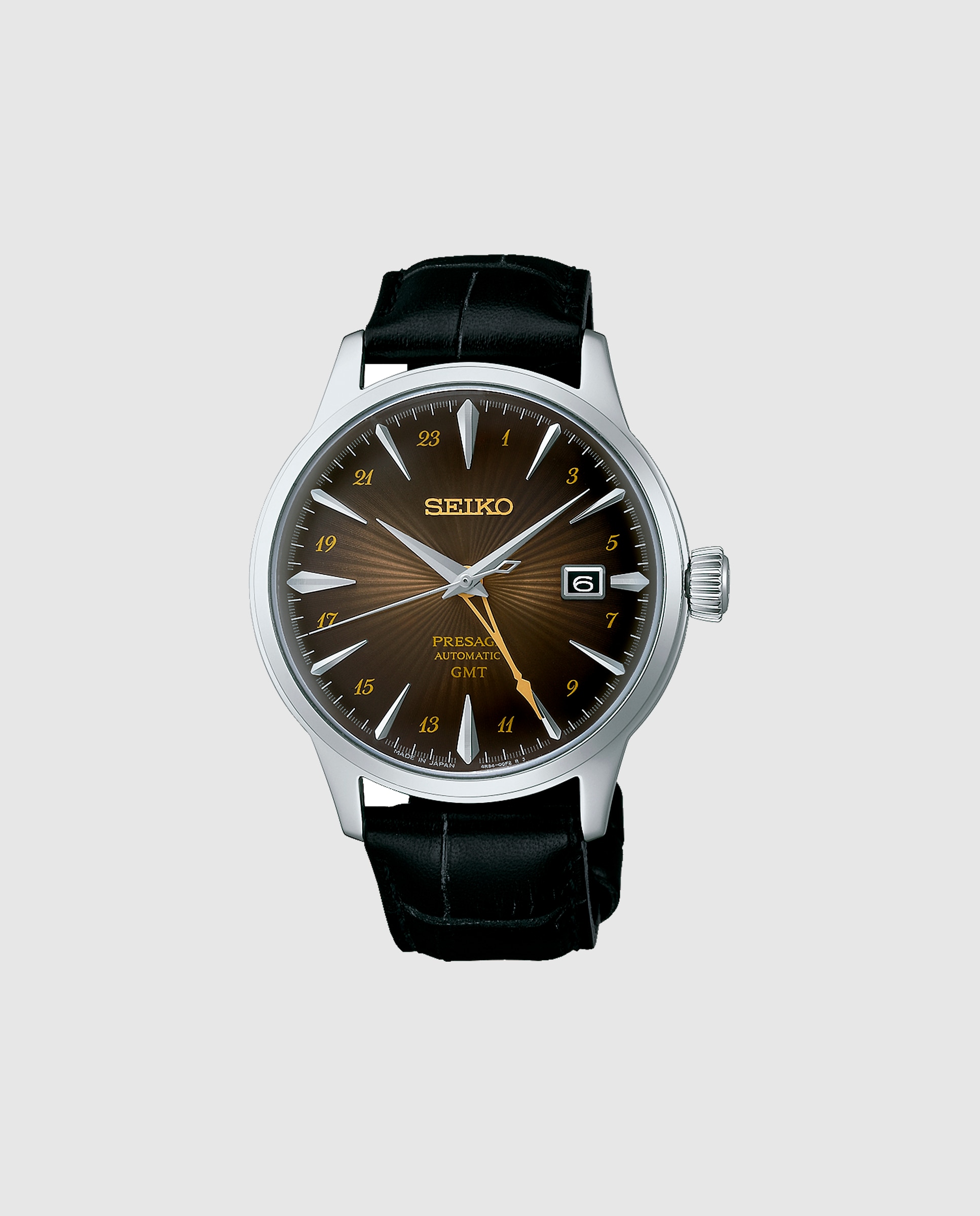 Relógio Presage Ssk039j1 Automático de Pele e Correia em Preto Preto-1