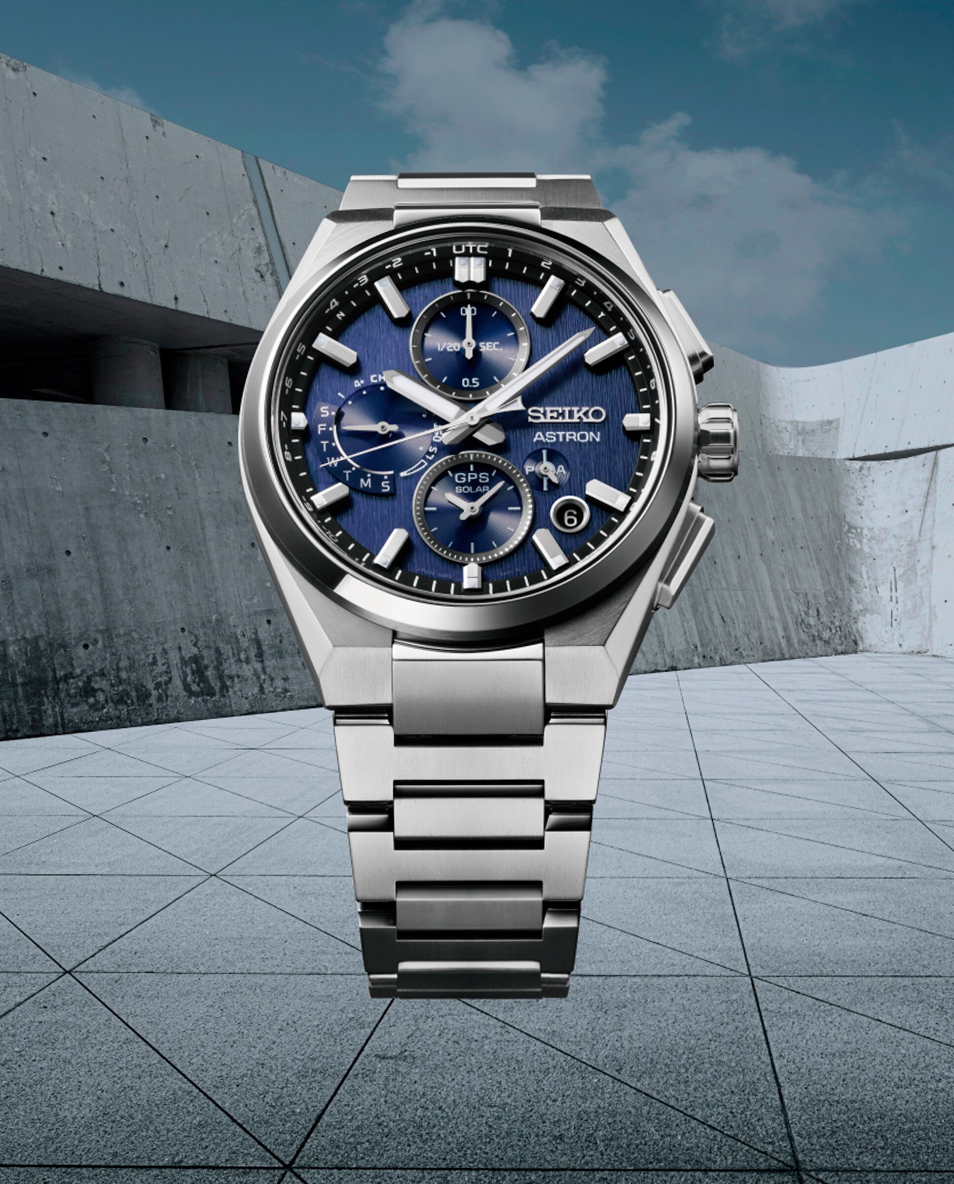 Relógio Astron Ssh161j1 de Titânio e Correia Prateada Prata-3