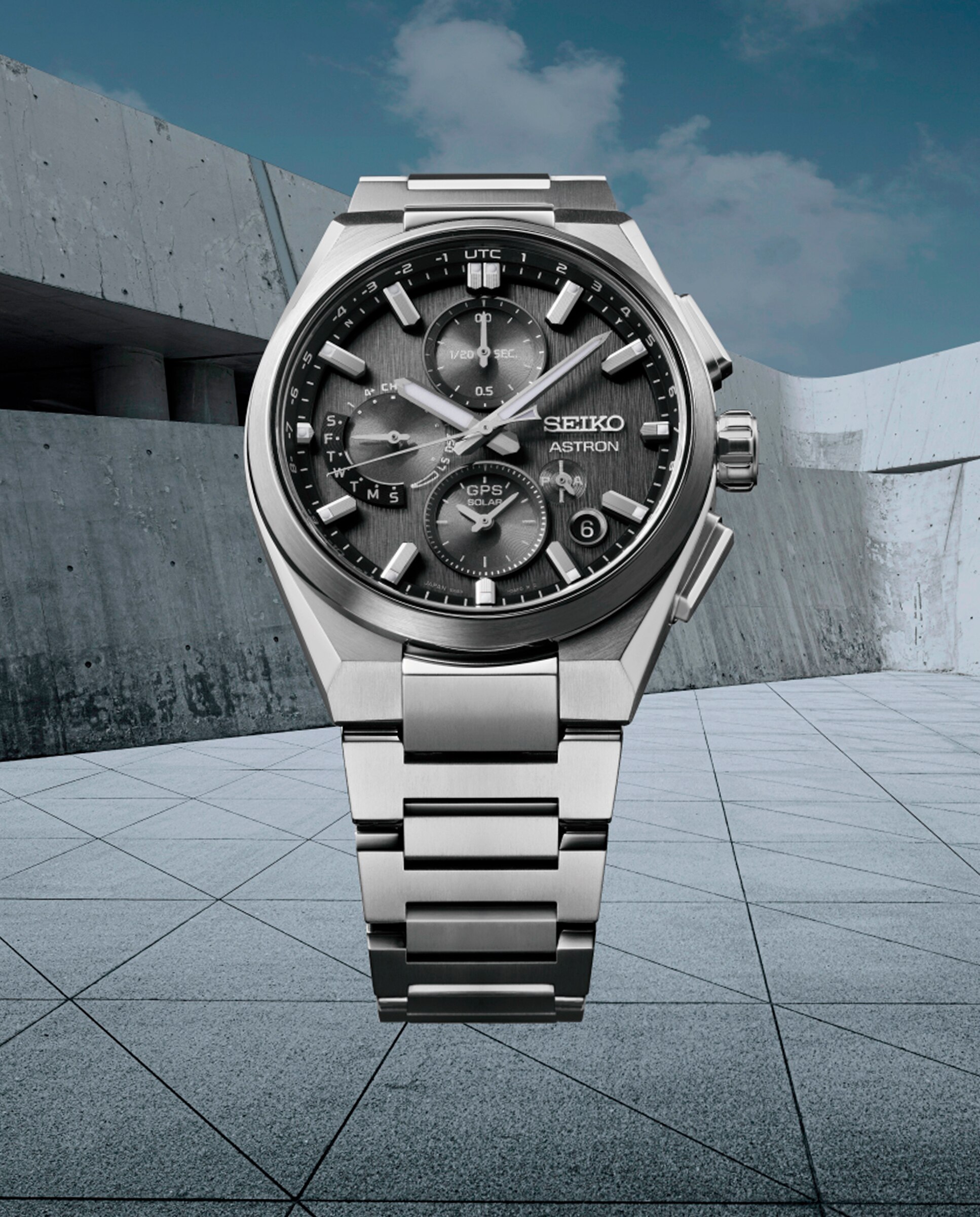 Relógio Astron Ssh163j1 de Titânio e Bracelete Prateada Prata-3