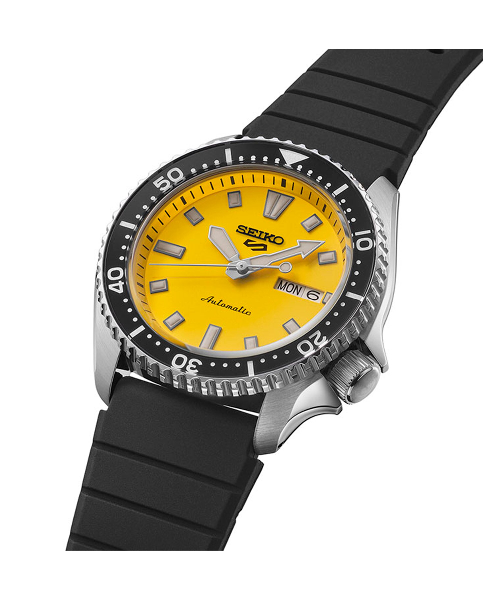 Relógio 5 Sports Srpl87k1 Automático de Silicone e Bracelete em Preto Preto-3