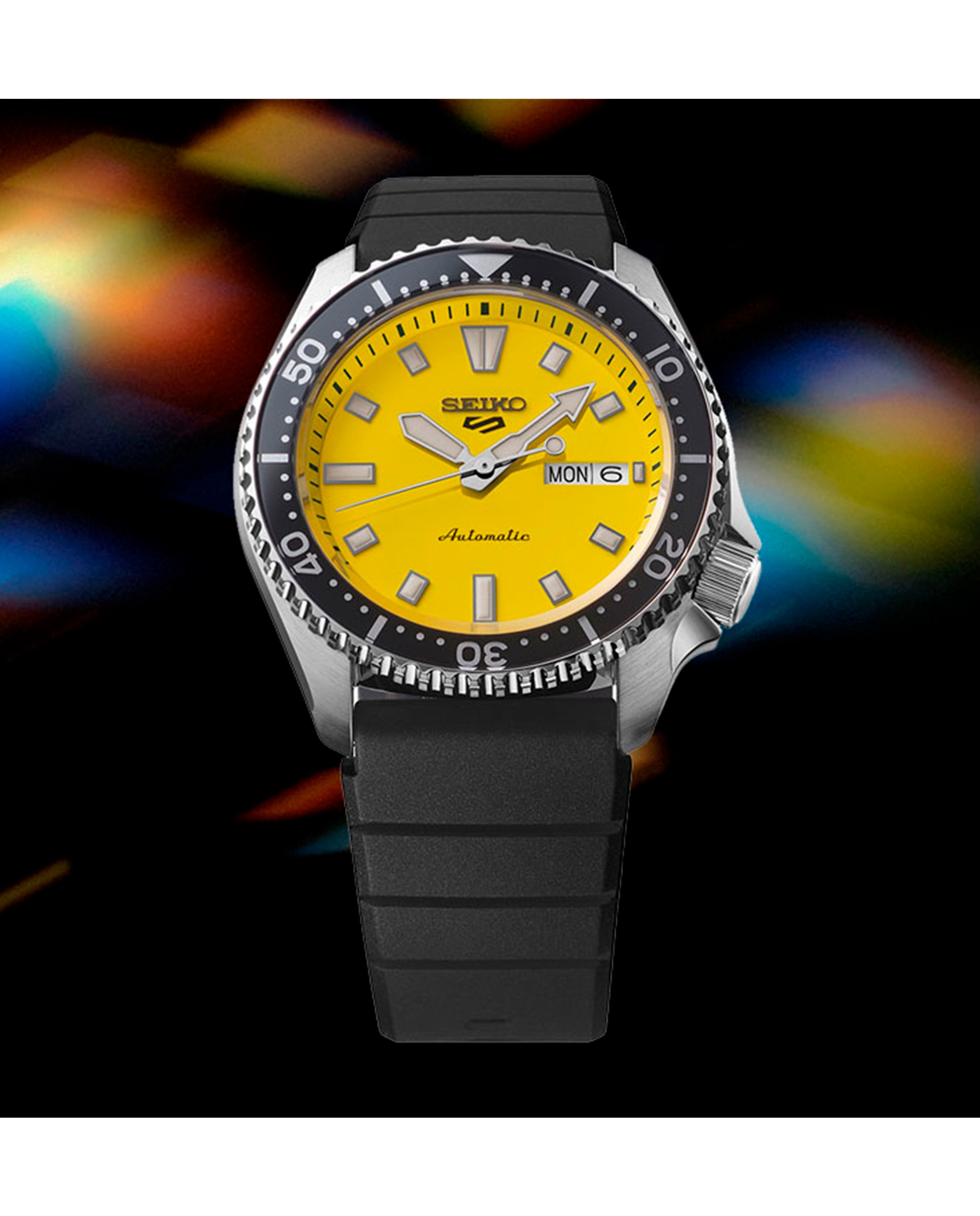 Relógio 5 Sports Srpl87k1 Automático de Silicone e Bracelete em Preto Preto-4
