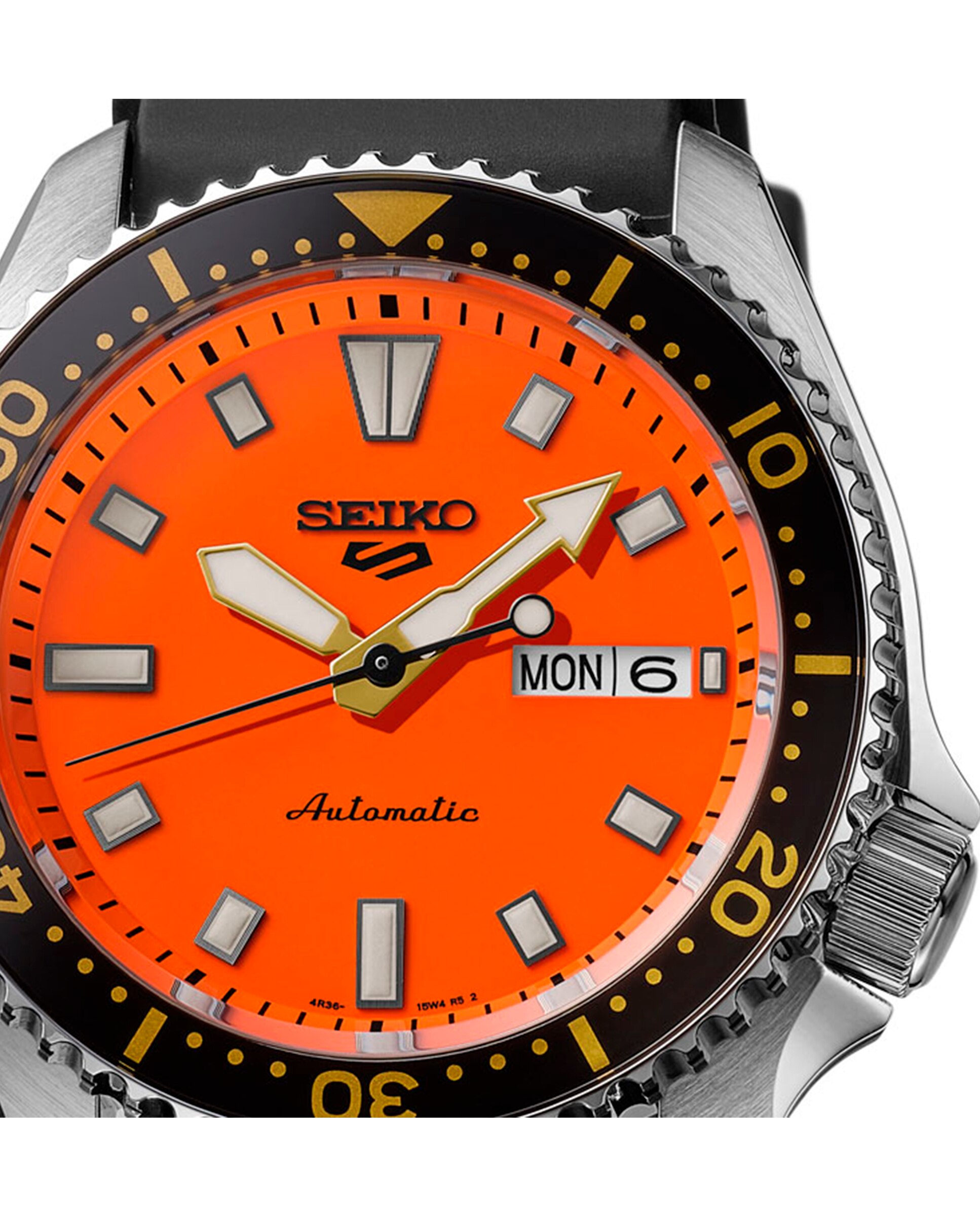 Relógio 5 Sports Srpl89k1 Automático de Silicone e Bracelete em Preto Preto-2