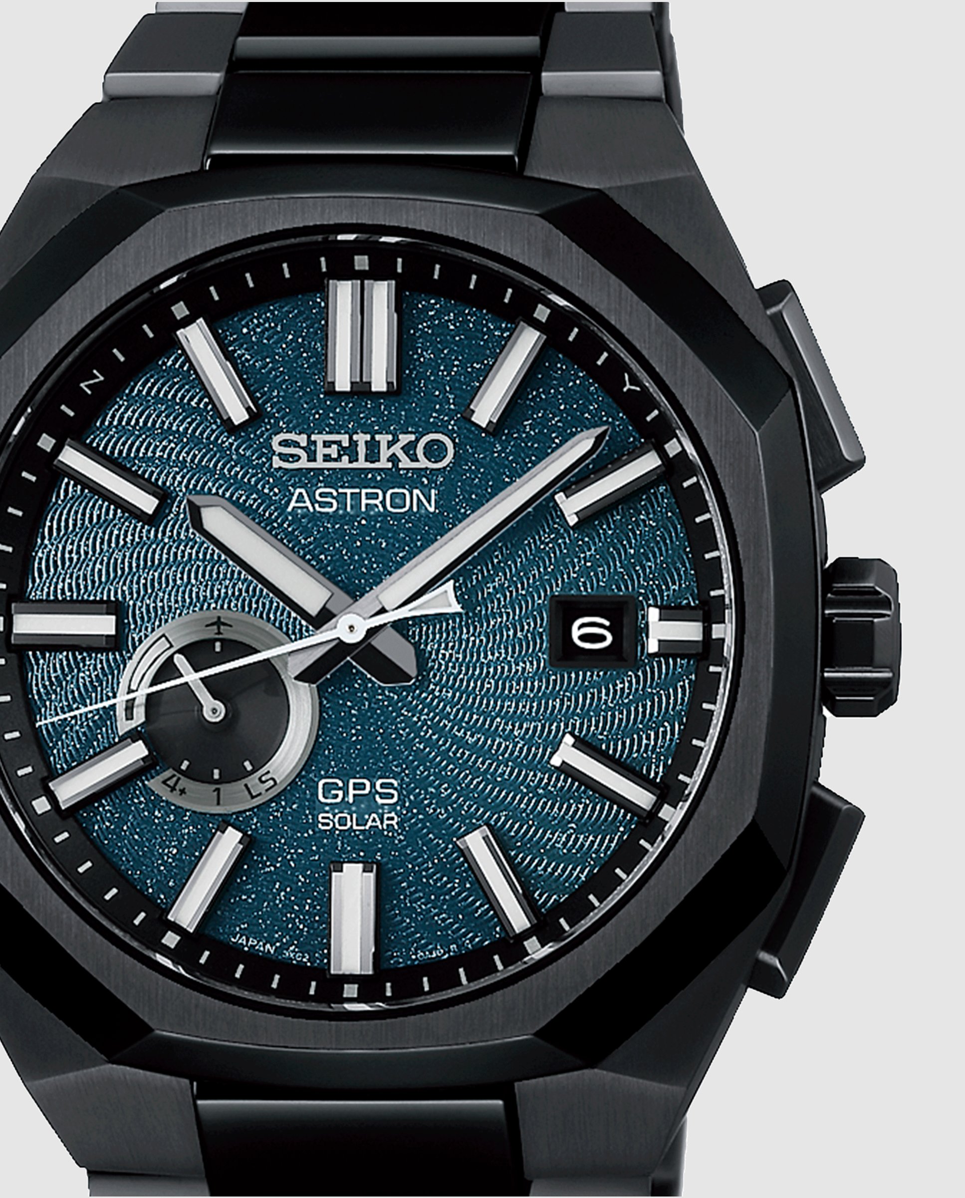 Relógio Astron Ssj039j1 de Titânio e Bracelete em Preto Preto-2