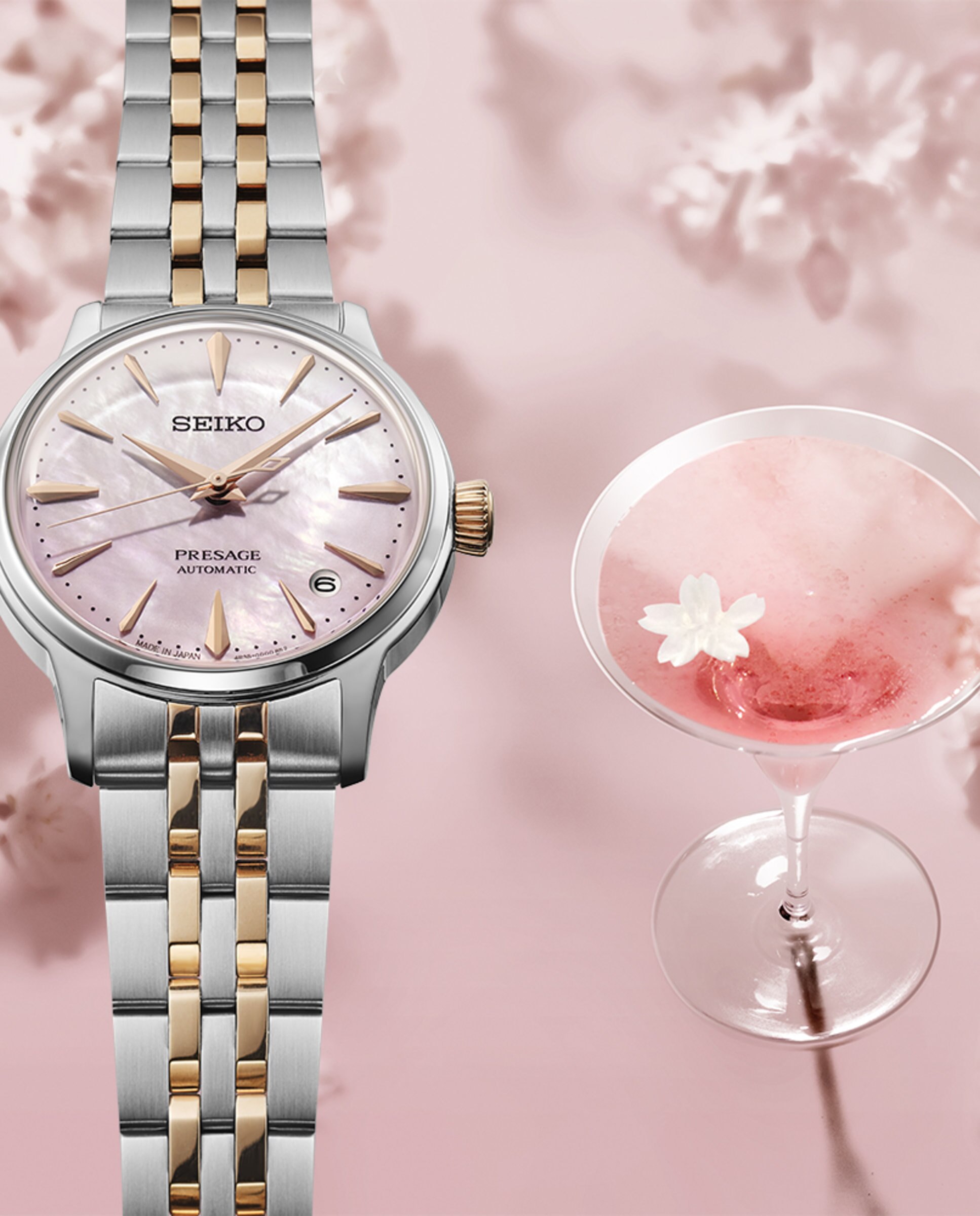 Relógio Automático Presage Srpm06j1 de Aço e Bracelete Prateada Prata / Rosa-4